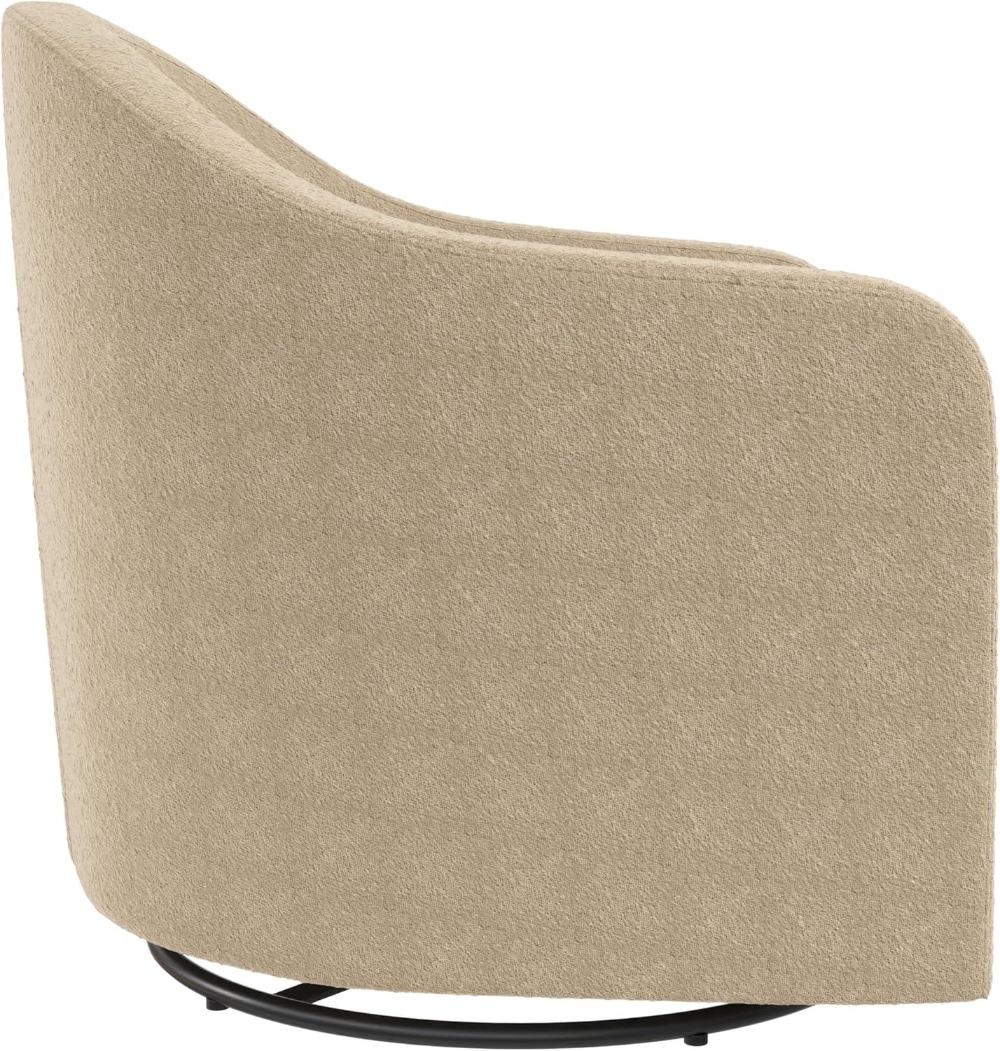 DHP Gentle Swivel Curved Accent Chair, Taupe Boucle