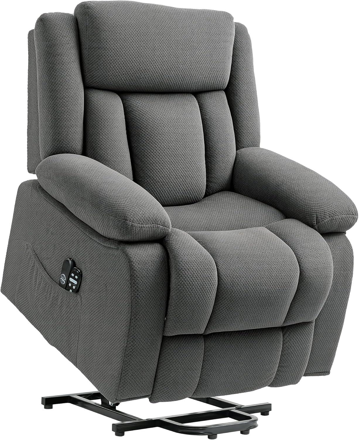 HOMCOM Power Lift Recliner Chair with Massage and Heat, Electric Lift Chair for Elderly, Gray