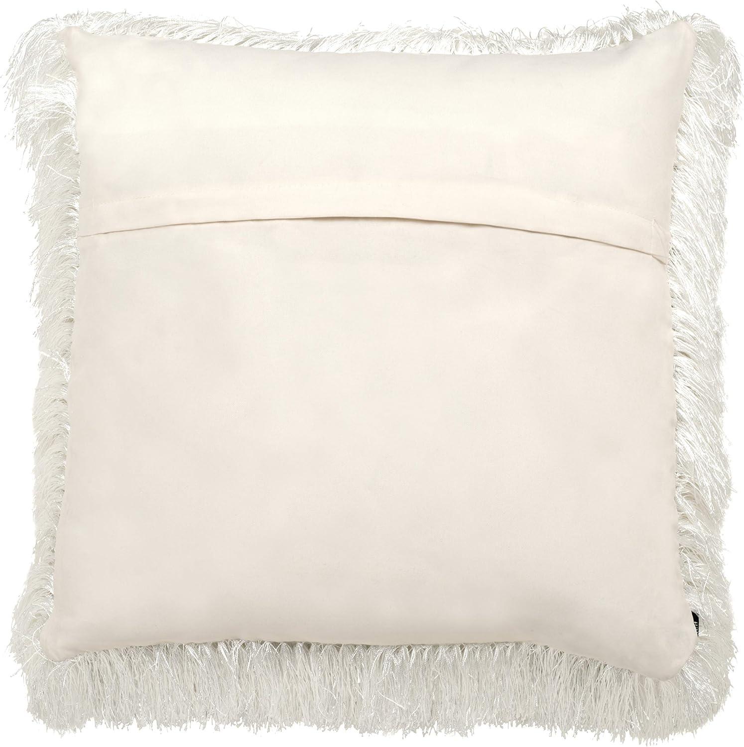 Pearl White 20" Square Shag Indoor/Outdoor Pillow