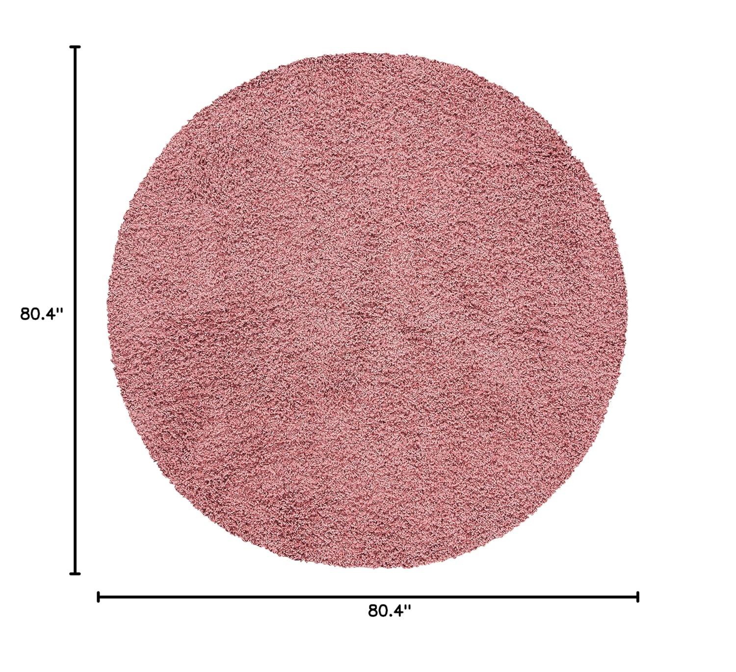 Venus Shag VNS520 Power Loomed Indoor Area Rug - Pink - 6'7" Round - Safavieh