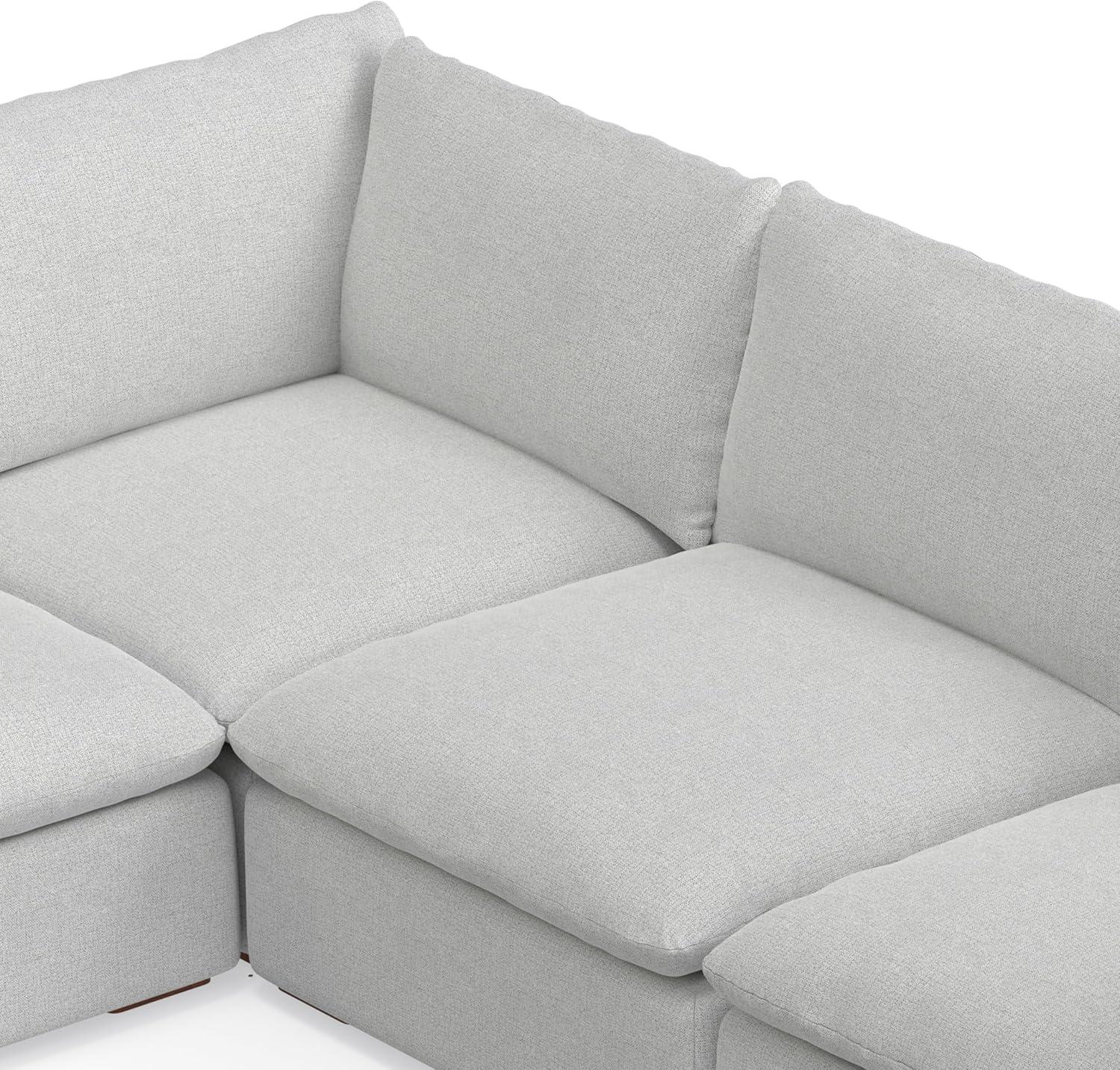 AllModern Maud Modular Sofa and Ottoman Set 125-inch-wide L-Shaped Sofa and Matching 36-inch-wide Table Ottoman for Living Room