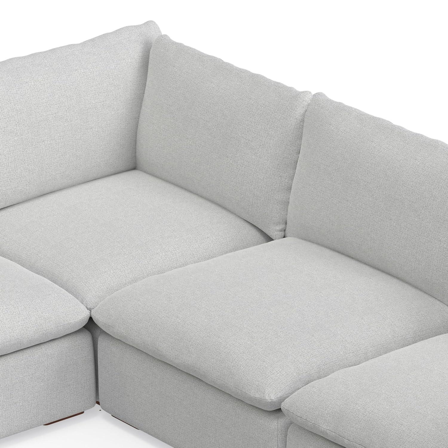 AllModern Maud Modular Sofa and Ottoman Set 125-inch-wide L-Shaped Sofa and Matching 36-inch-wide Table Ottoman for Living Room