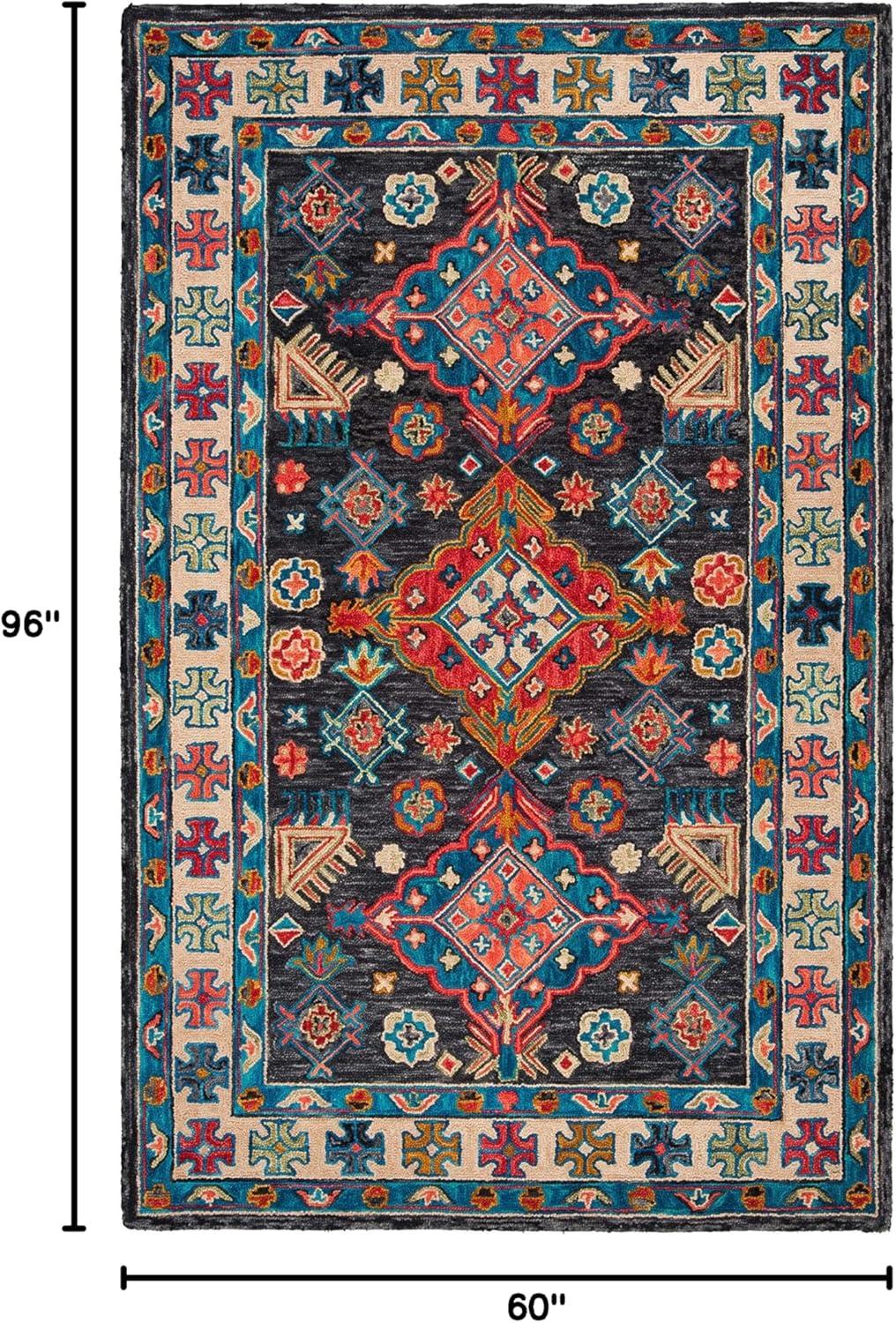 Aspen APN521 Hand Tufted Indoor Area Rug - Charcoal/Blue - 5'x8' - Safavieh