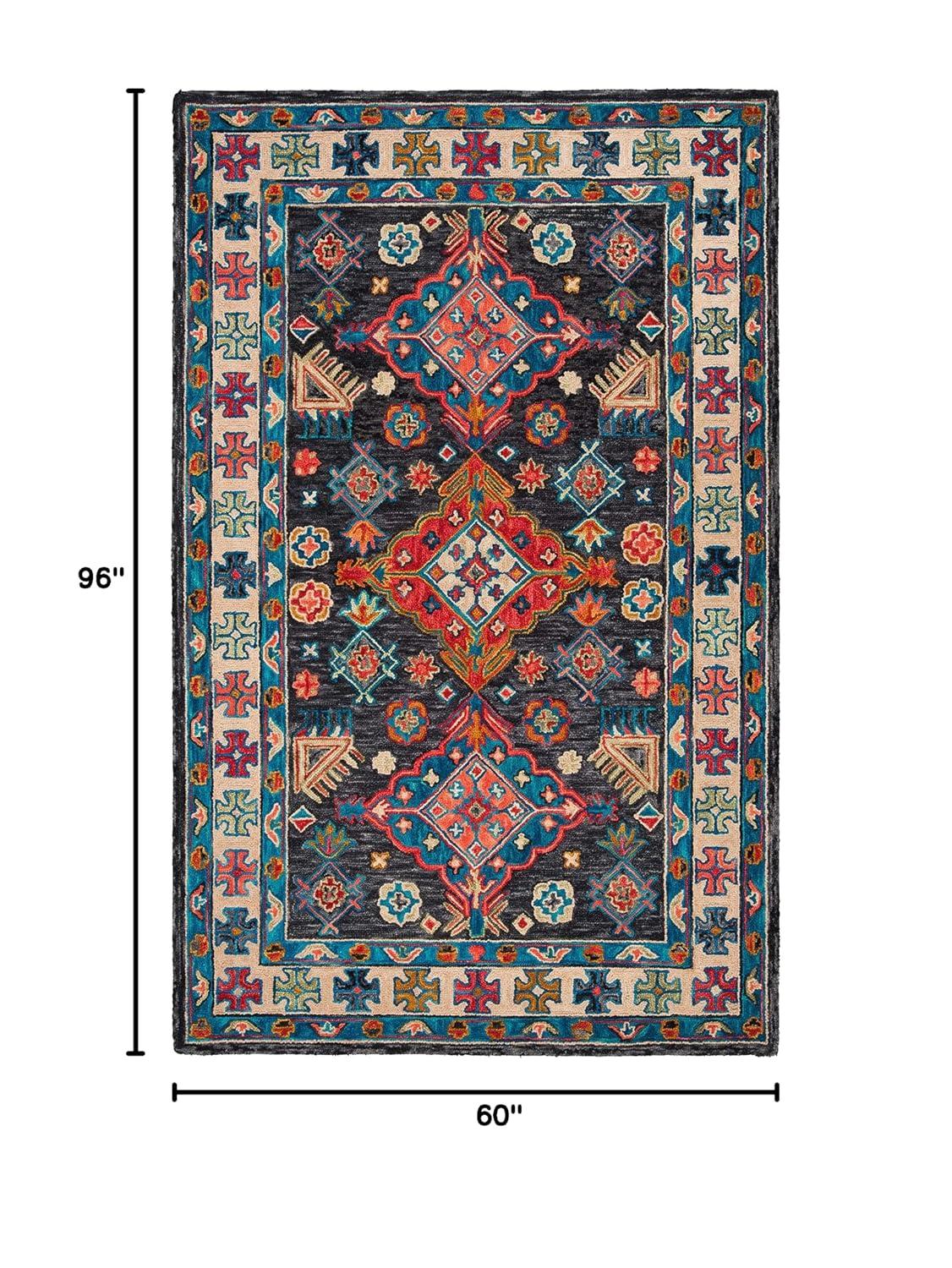 Aspen APN521 Hand Tufted Indoor Area Rug - Charcoal/Blue - 5'x8' - Safavieh