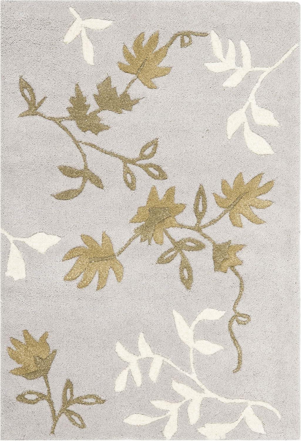 SAFAVIEH Soho Mable Floral Wool Area Rug, Light Grey, 2' x 3'