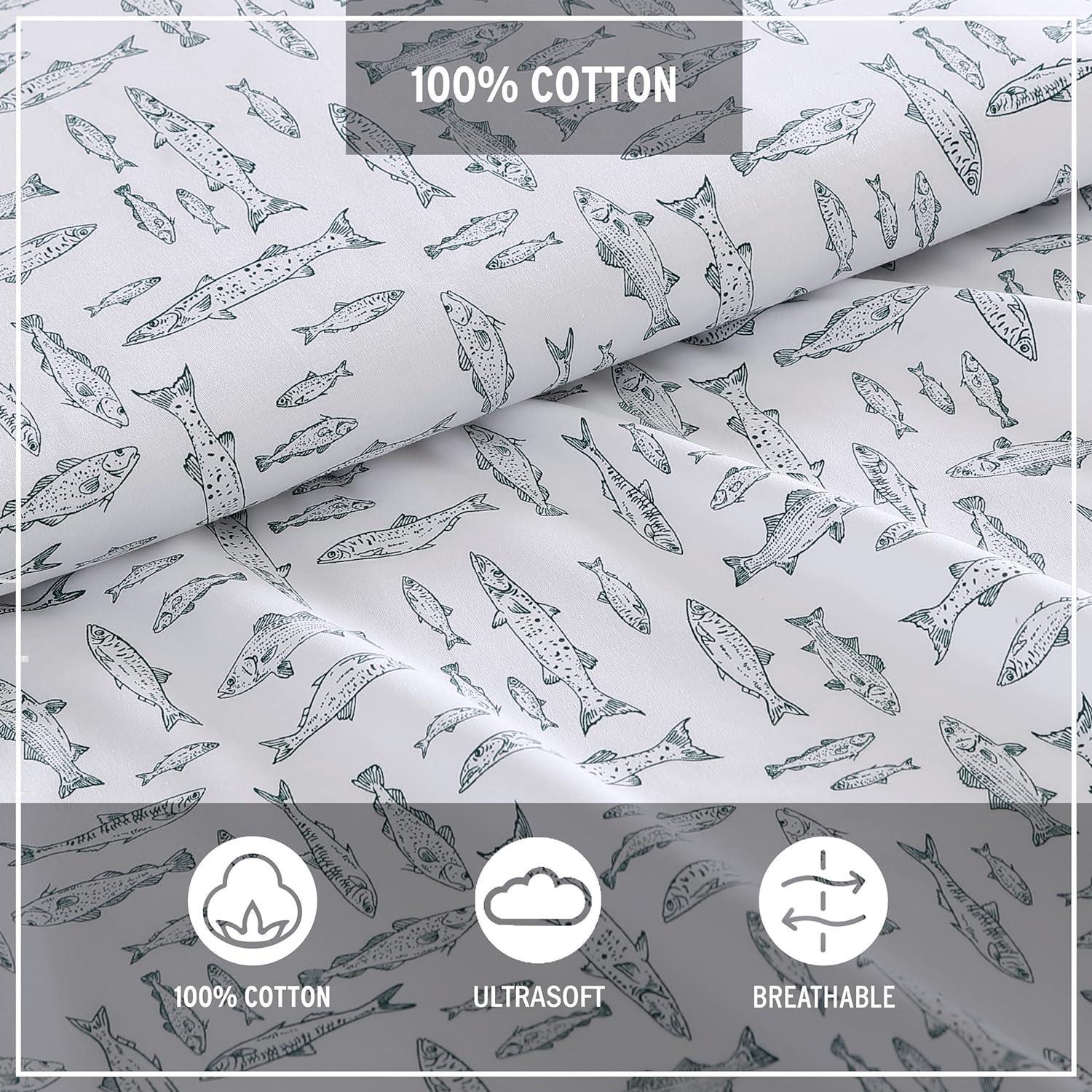 Albright Hill King Cotton Percale Nautical Sheet Set