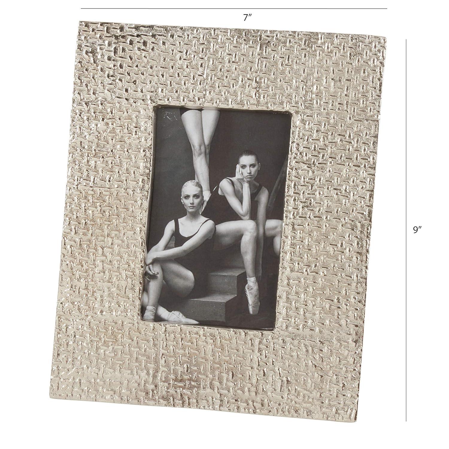 SARO  Hammered Design Aluminum Photo Frame  Silver