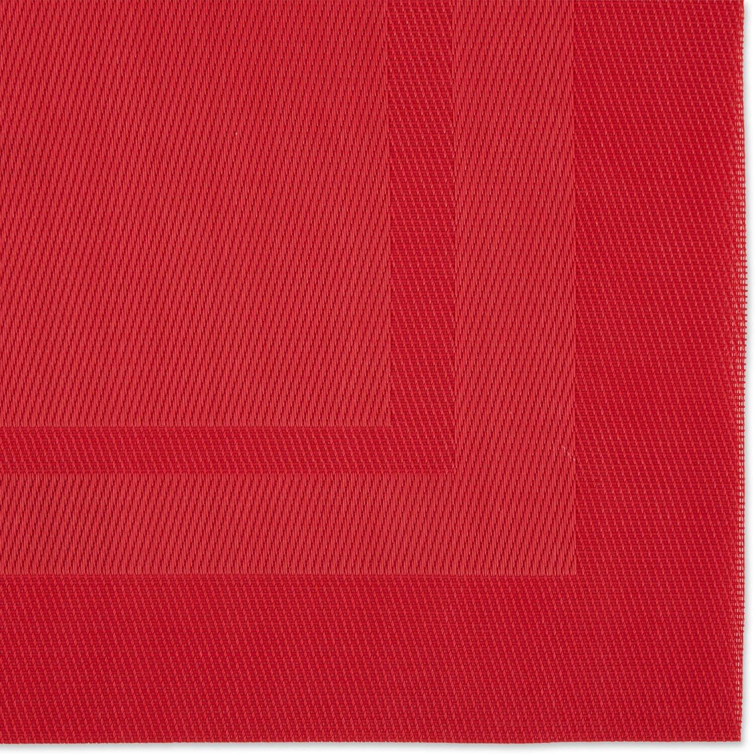 DII Natural Pvc Doubleframe Placemat (Set of 6)-Color:Tango Red,Quantity:Set of 6