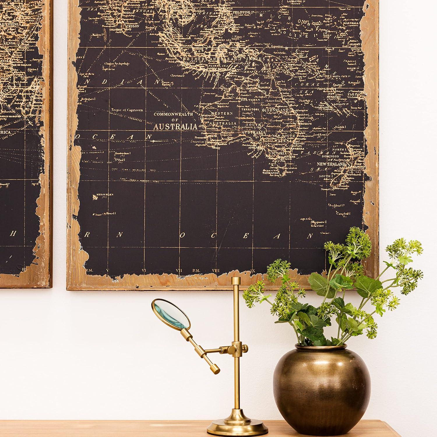 Aspire Home Accents Wood Maps Art Print, Set of 3 - 48"x22"