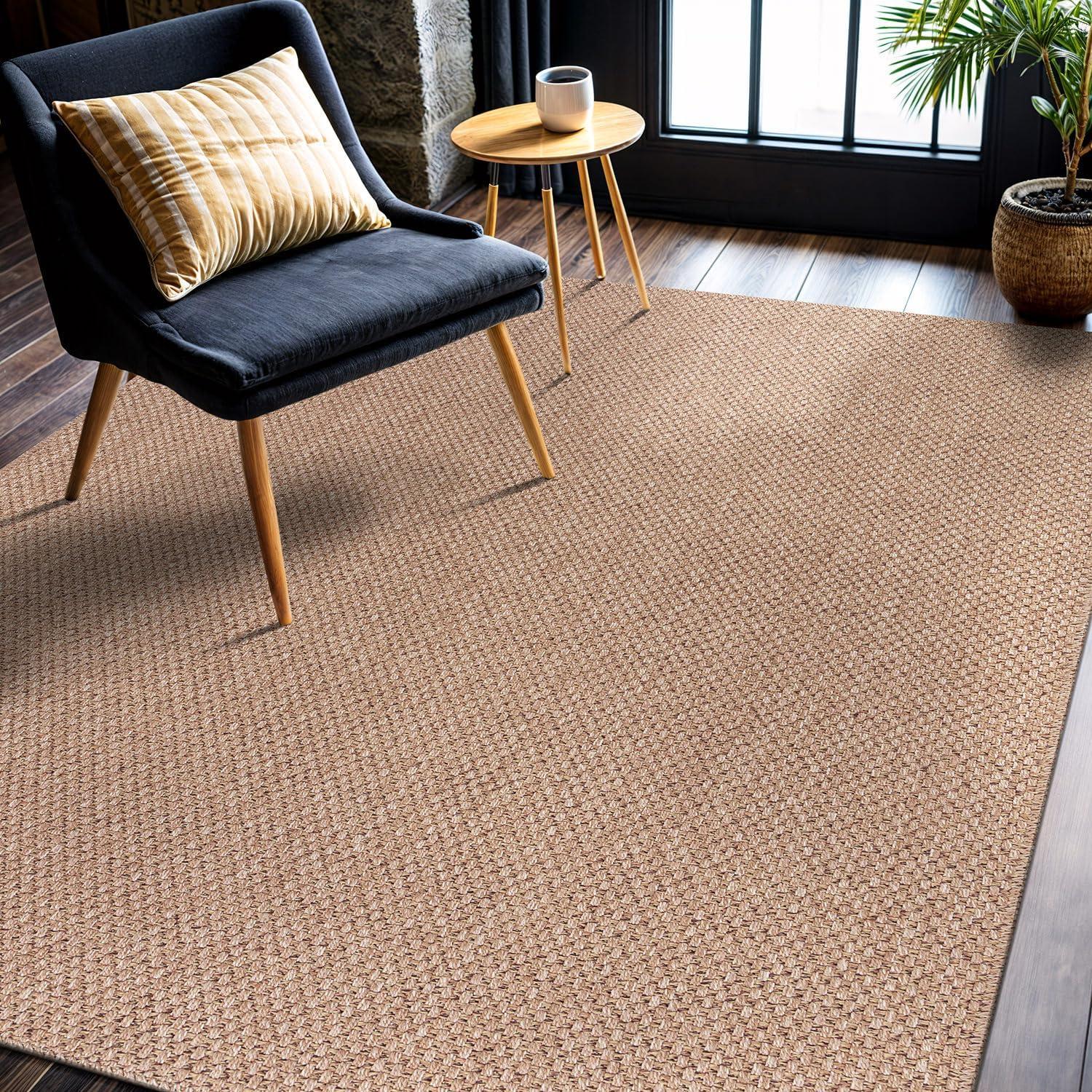 4'x6' Pata Hand Woven Chunky Jute Area Rug, Natural - JONATHAN Y