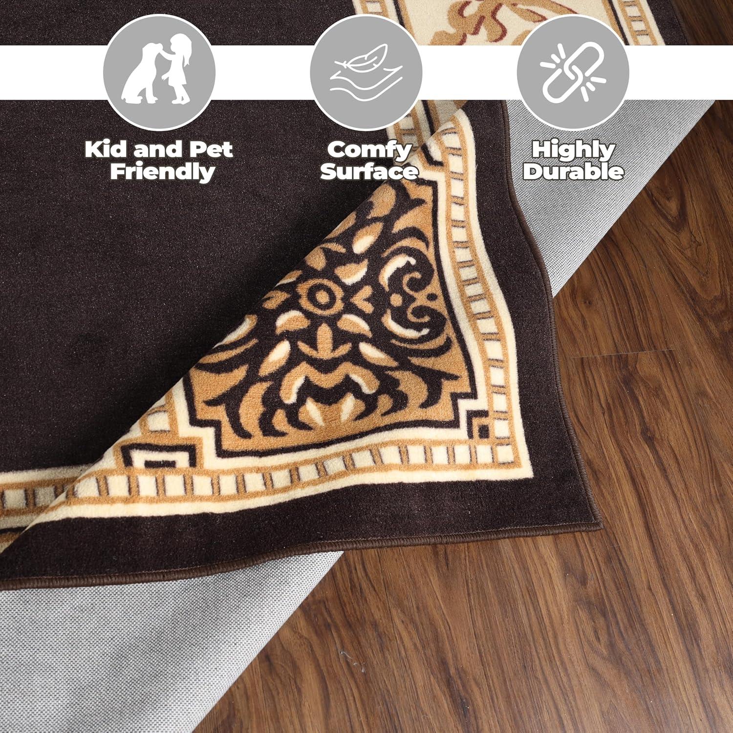 Superior Oversized Medallion Indoor Area Rug, 12' x 15', Coffee