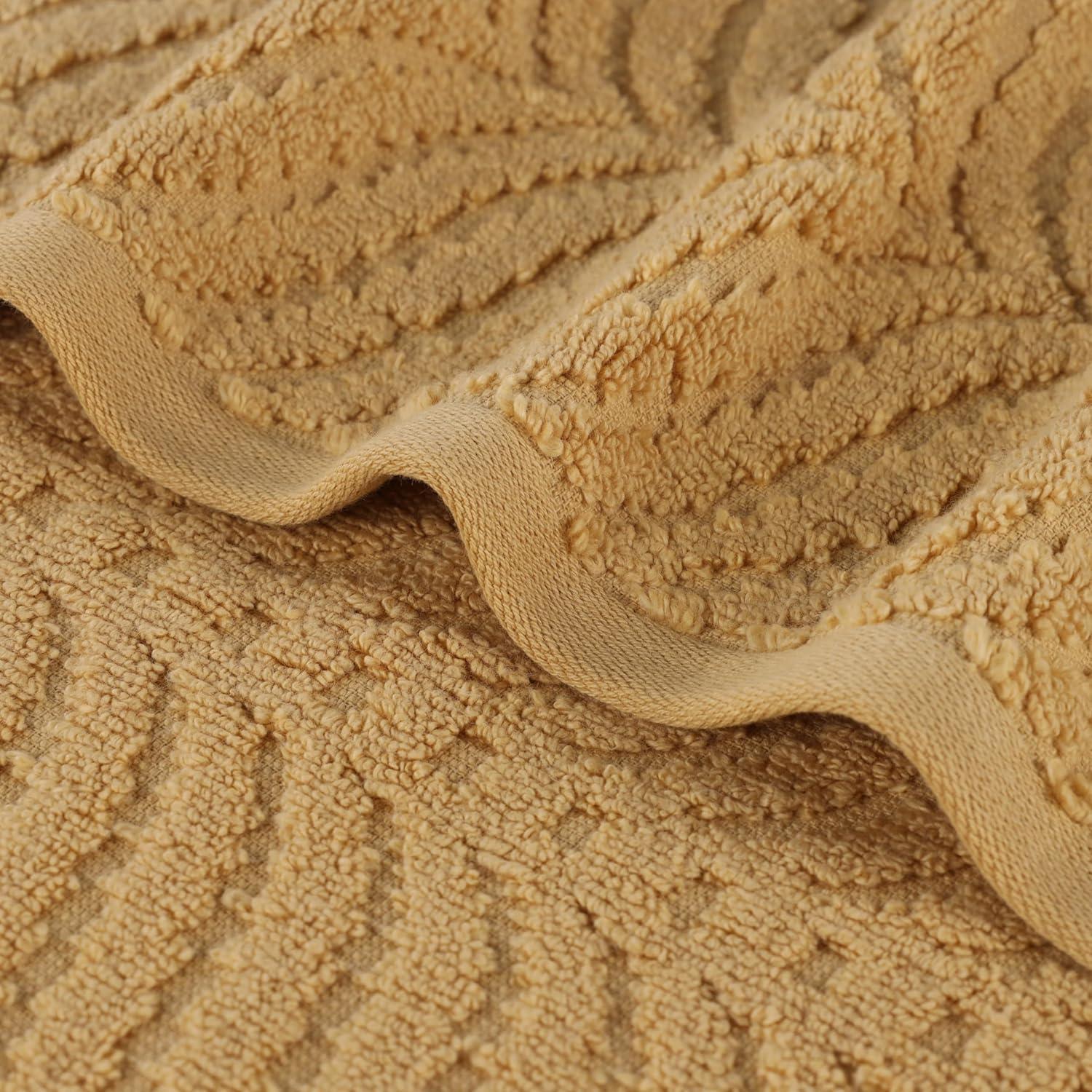 Superior Chevron Zero Twist Cotton 8-Piece Towel Set, Gold