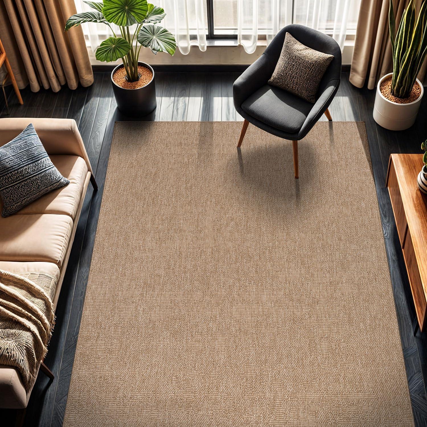 4'x6' Pata Hand Woven Chunky Jute Area Rug, Natural - JONATHAN Y