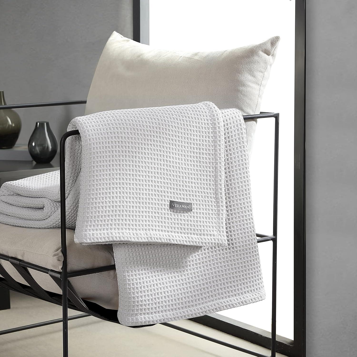 Waffleweave 1-Piece Light Gray Cotton King Blanket