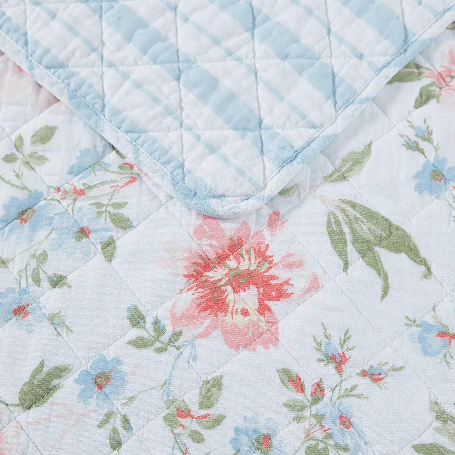Laura Ashley Victoria Blue Standard Cotton Quilt Set