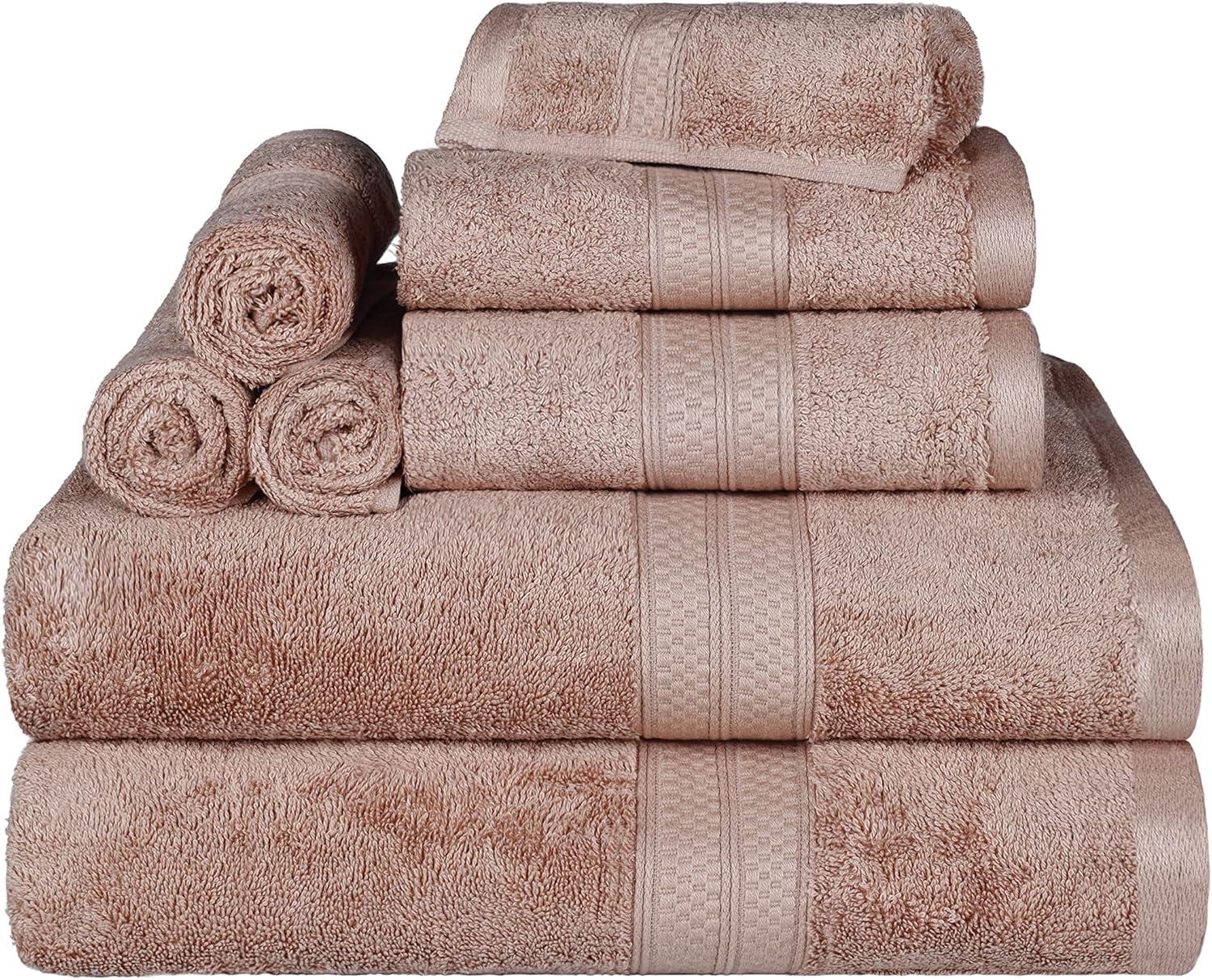 Sand Bamboo Cotton Blend 8-Piece Towel Set