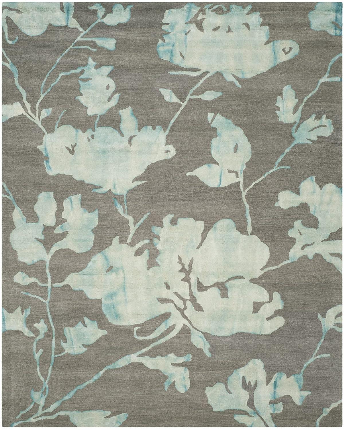 Dip Dye DDY716 Hand Tufted Area Rug - Grey/Turquoise - 8'9"x11'9" - Safavieh.