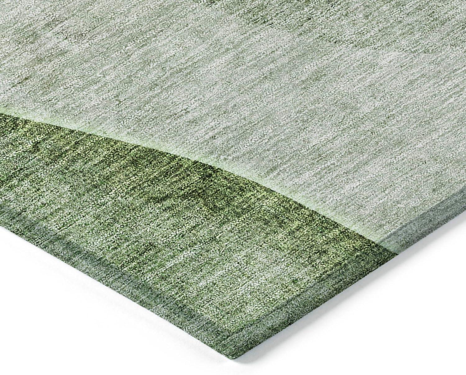 Green and Gray Abstract 8' x 10' Indoor Outdoor Area Rug