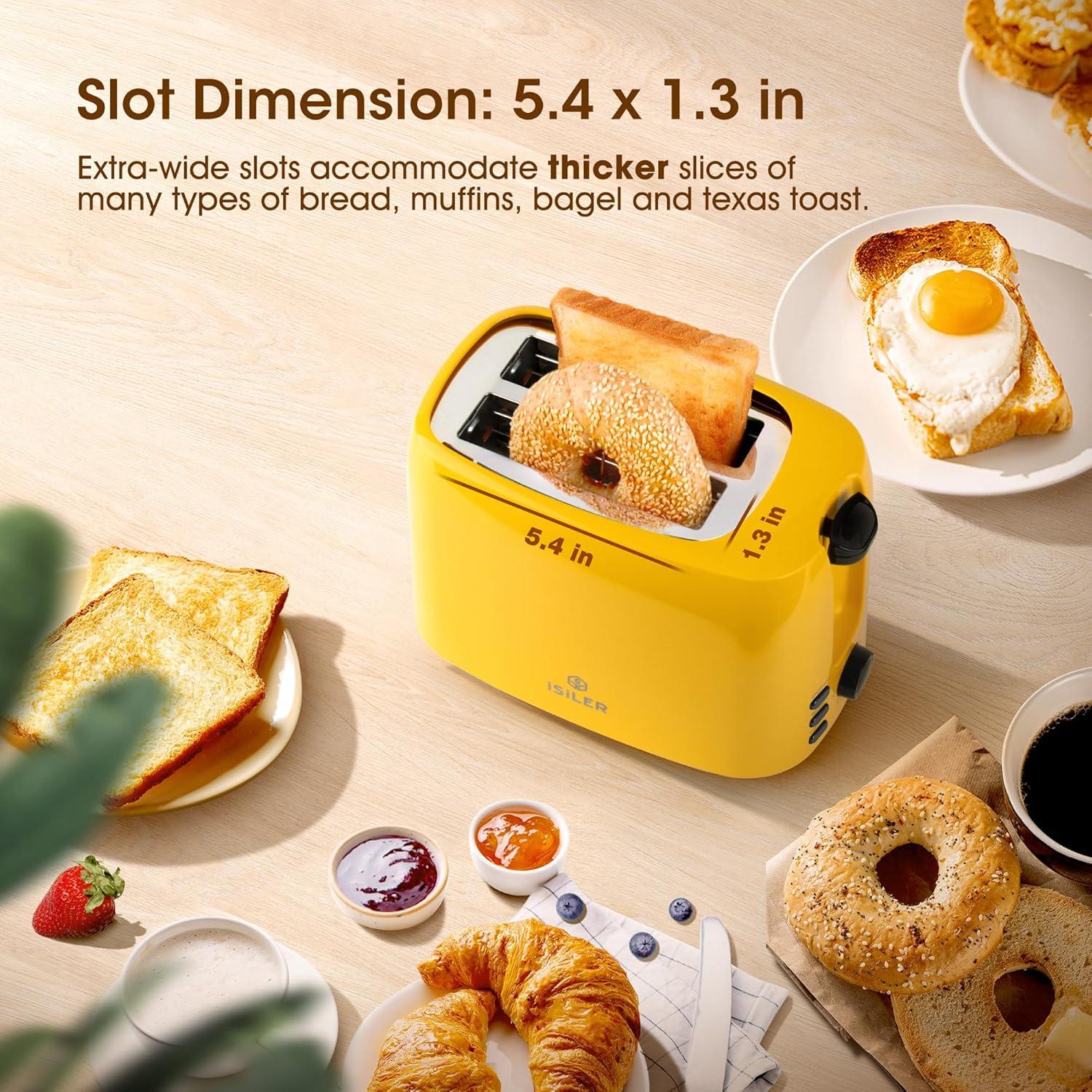 JADOOG 2 Slice Toaster, 1.3 Inches Wide Slot Bagel Toaster With 7 Shade Settings And Double Side Baking