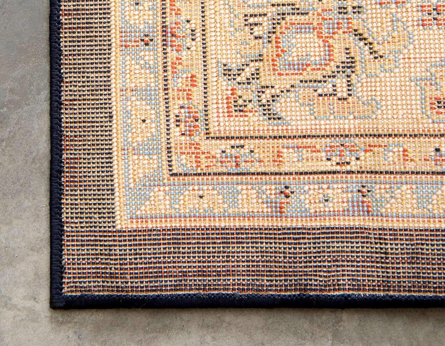 Unique Loom 7' 1 x 10' 0 Sialk Hill Washington Navy Blue Area Rug