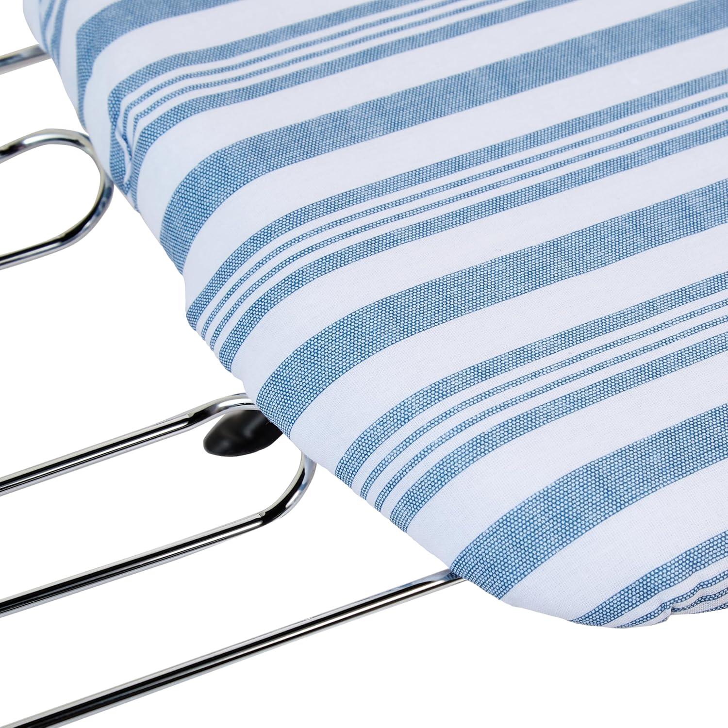 Foldable Blue Stripe Tabletop Ironing Board with Iron Rest