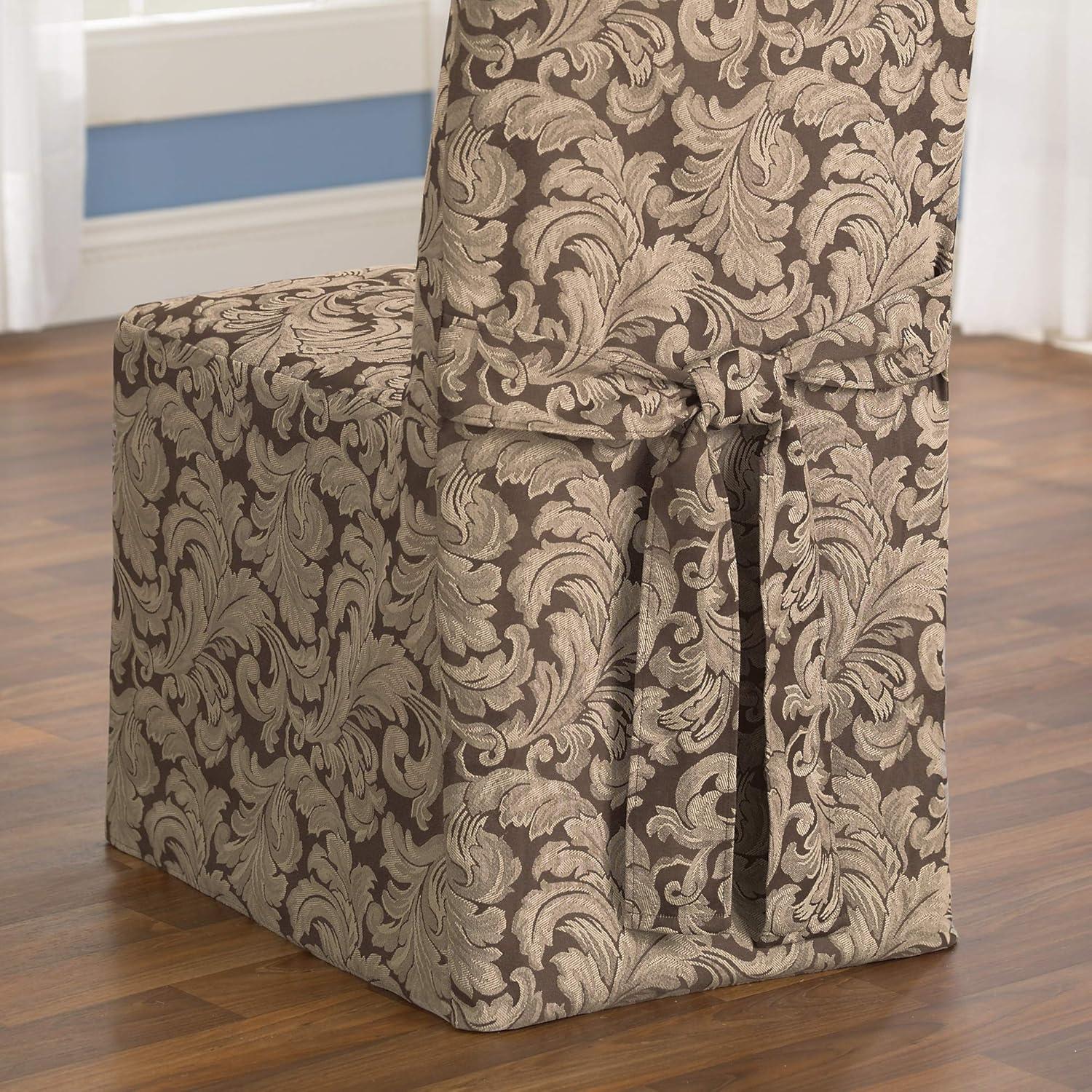 Scroll Classic Box Cushion Dining Chair Slipcover