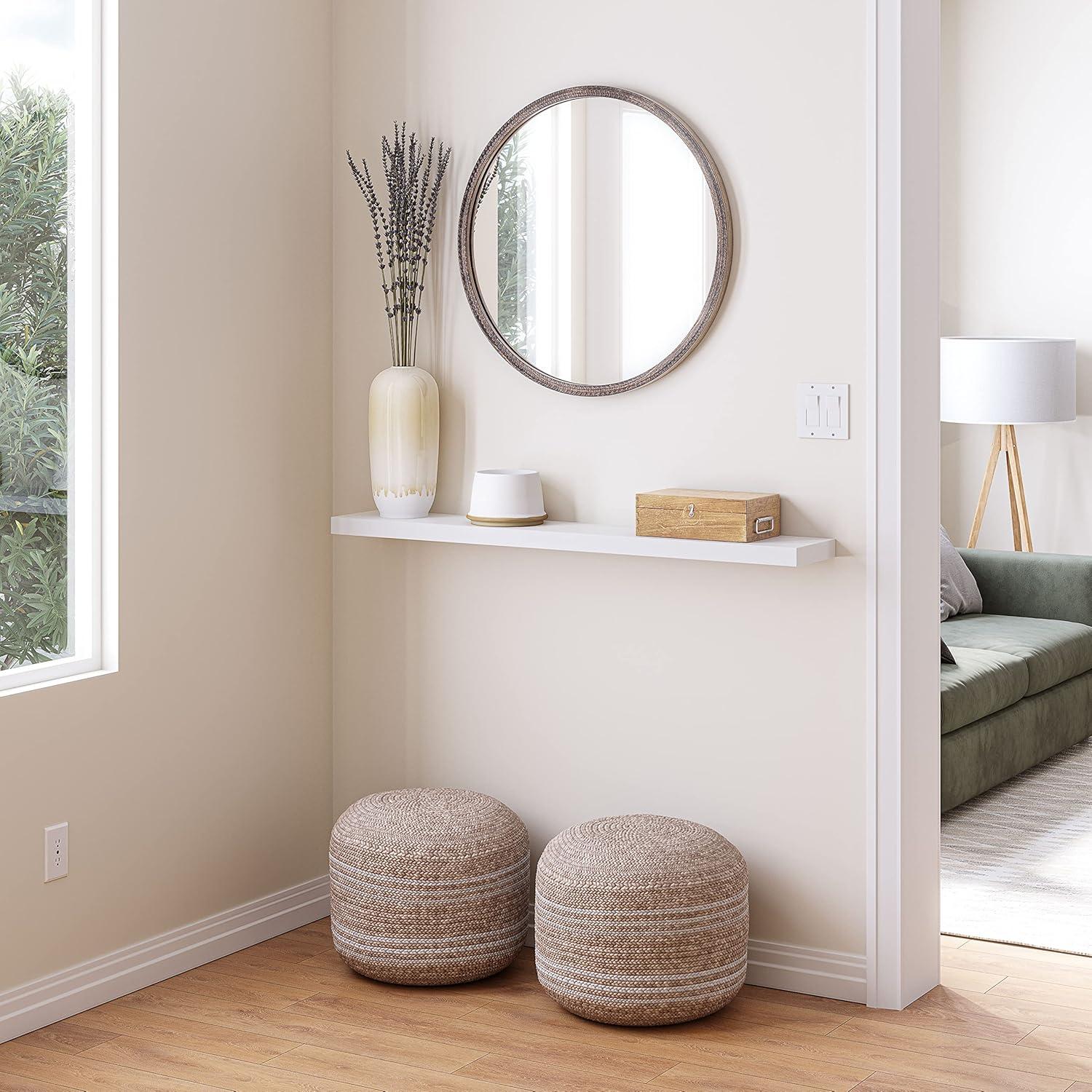 Ballucci Miami 48" W x 8" D Floating Shelves Set with Invisible Wall Mount Brackets (Set of 2)