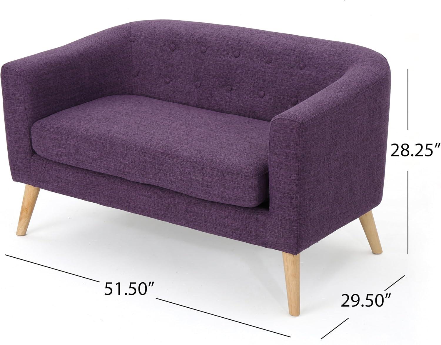Bridie Mid-Century Loveseat Muted Purple - Christopher Knight Home: Stylish 2-Seater, Polyester Upholstery, Hardwood Frame