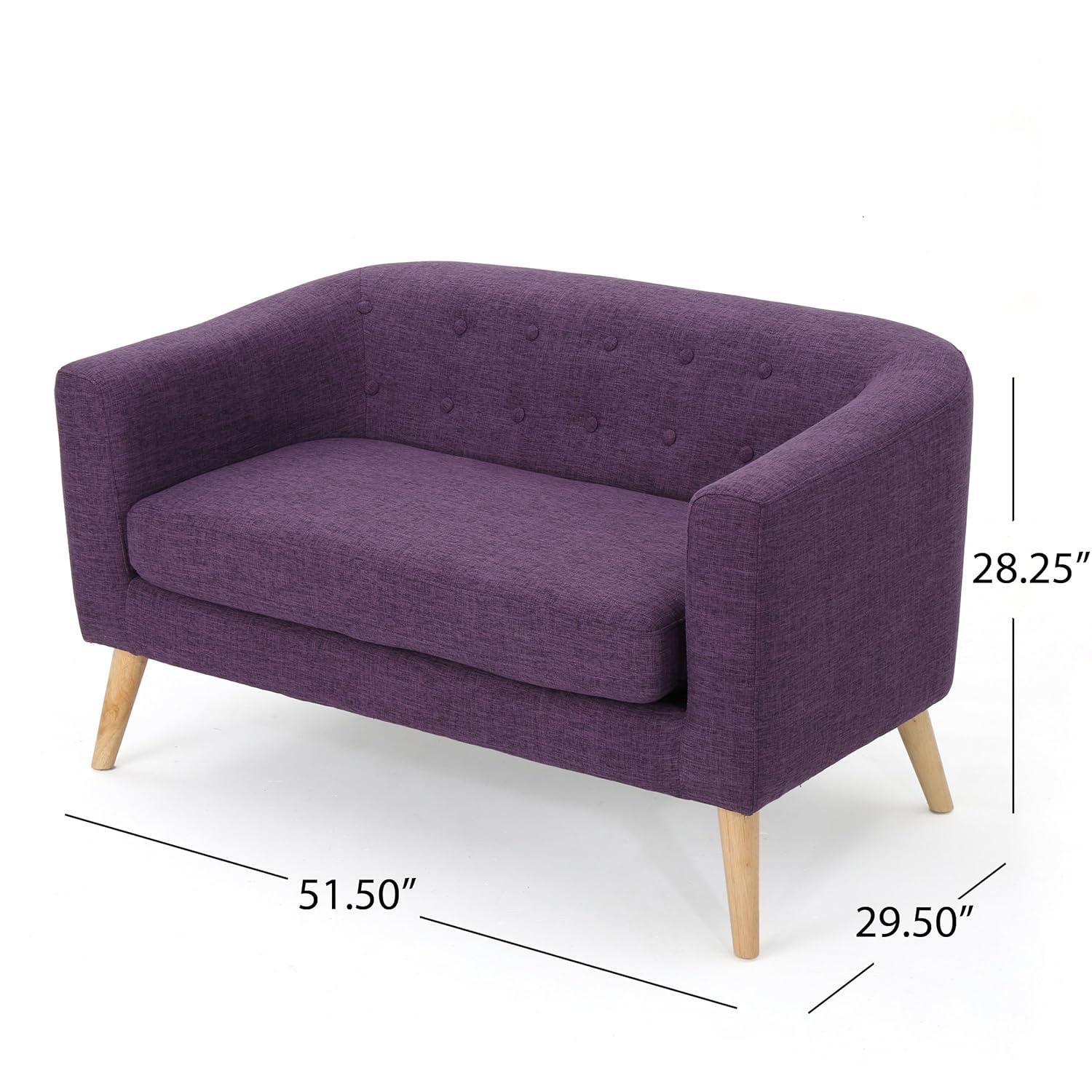 Bridie Mid-Century Loveseat Muted Purple - Christopher Knight Home: Stylish 2-Seater, Polyester Upholstery, Hardwood Frame