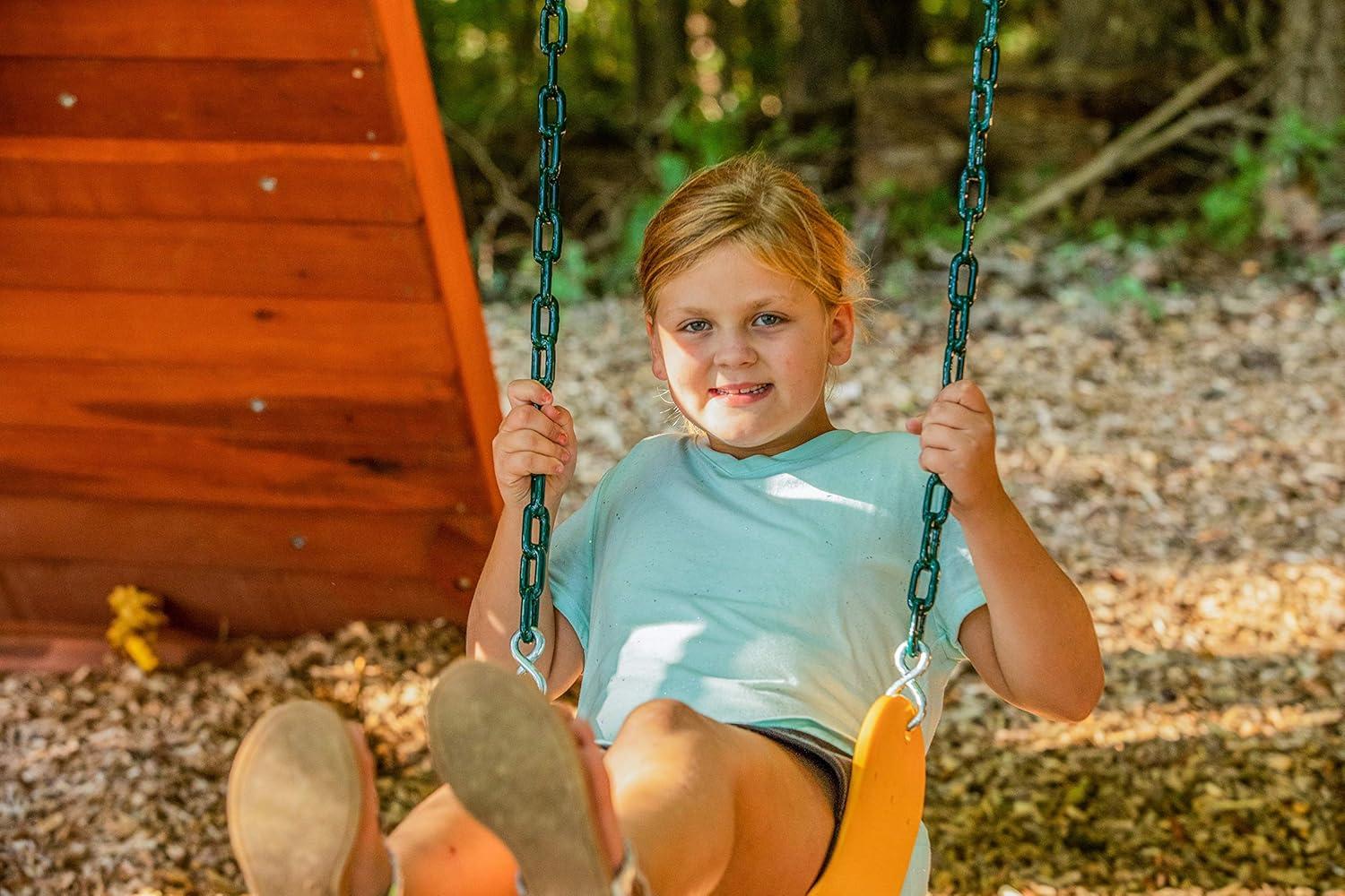 Jack and June Yellow Belt Playset Swing with 80” Chains Made for 5’ and 6’ Deck Height