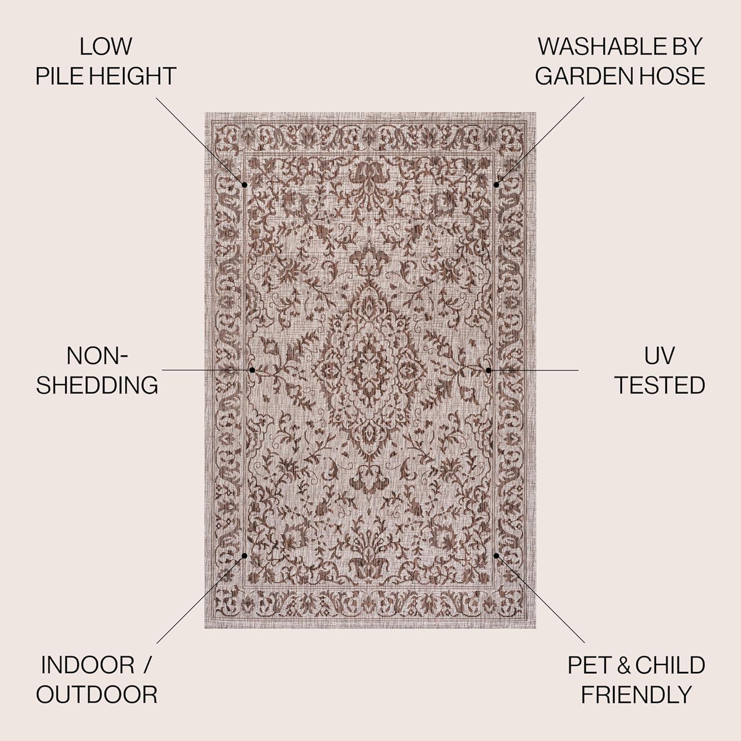 Jerash Ornate Medallion Indoor/Outdoor Area Rug - JONATHAN Y