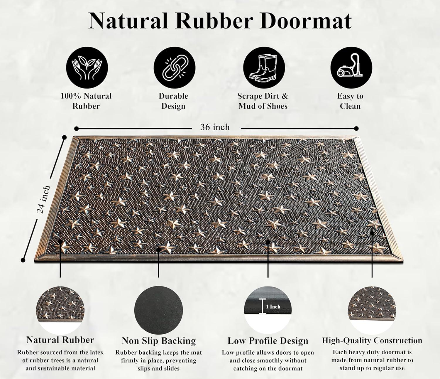 A1HC Good Luck Design Rubber Pin Welcome Door Mats 24"x36" for Outdoor Entrance, Fun Designed Doormat, Welcome Mats for Front Door Non-Slip Backing Rubber Doormat for Indoor Outdoor Use