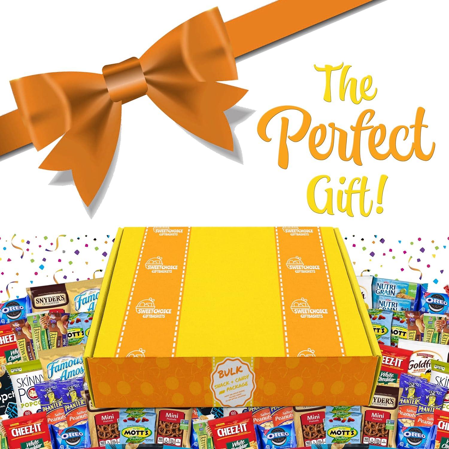 Care Package (150) Variety Snacks Gift Box Bulk Snacks - College Students, Military, Work or Home - Over 9 Pounds of Snacks! Snack Box Fathers gift basket gifts for men