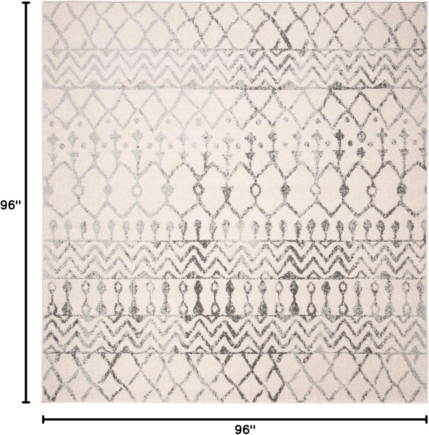 Tulum TUL270 Power Loomed Area Rug - Ivory/Grey - 8'x8' - Safavieh.