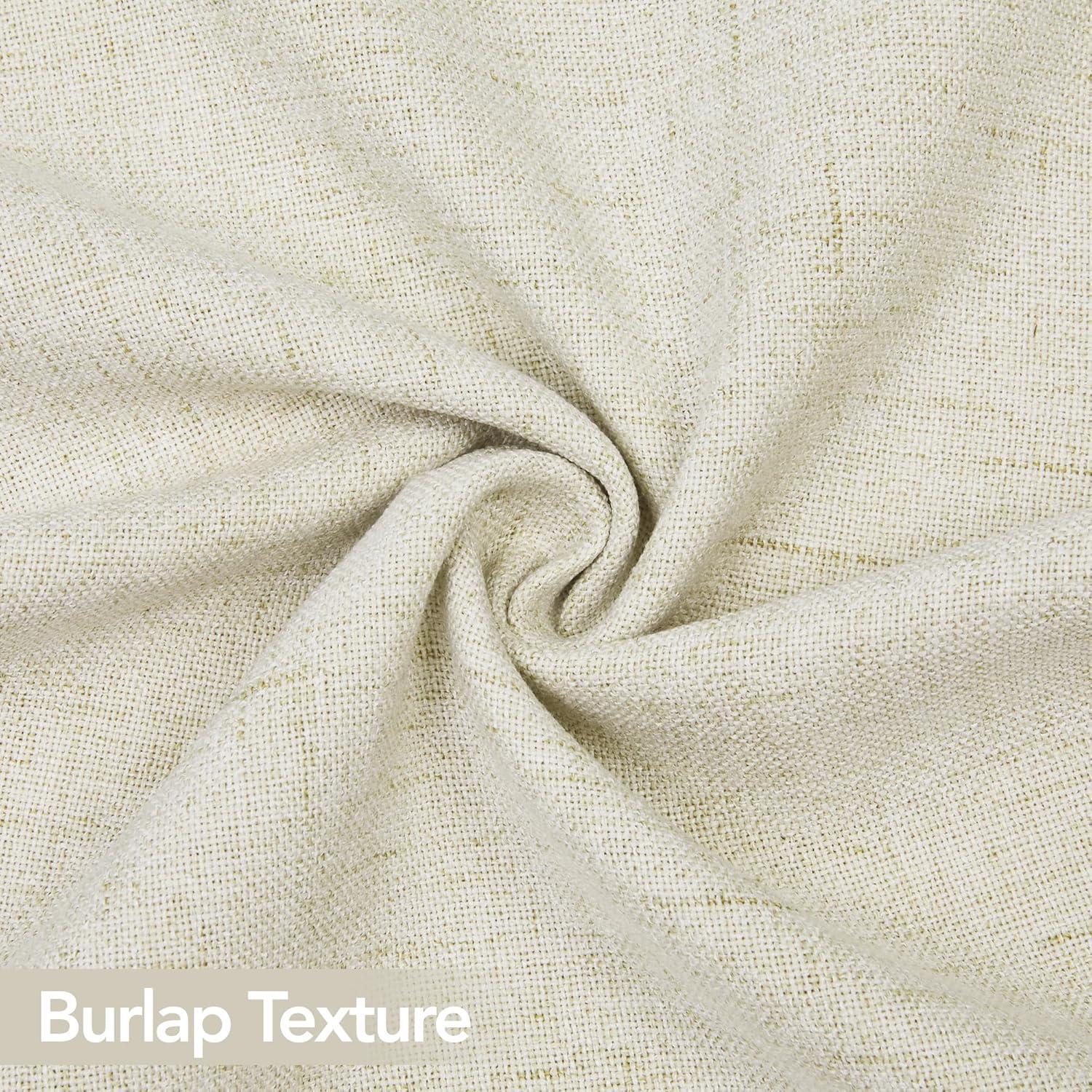 Deconovo Decorative Throw Pillow Covers - Set of 4 Soft Linen Cushion Covers, 20x20 Inch, Green & Machine Washable Pillowcases for Sofa, Bedroom, Living Room Décor, Beige