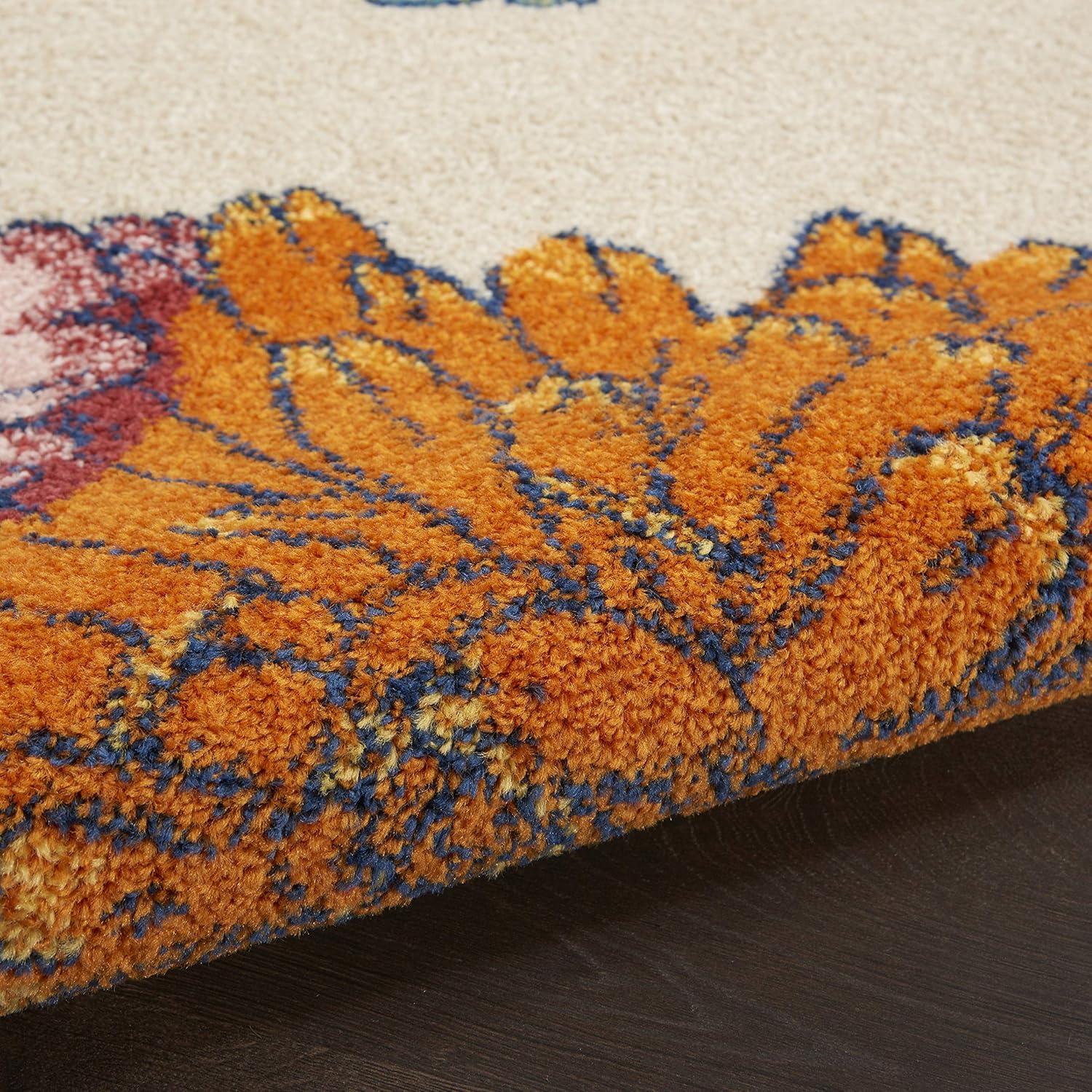 Nourison Allur Oversized Flowers Indoor Area Rug Red Multicolor 5'3" x 7'3"