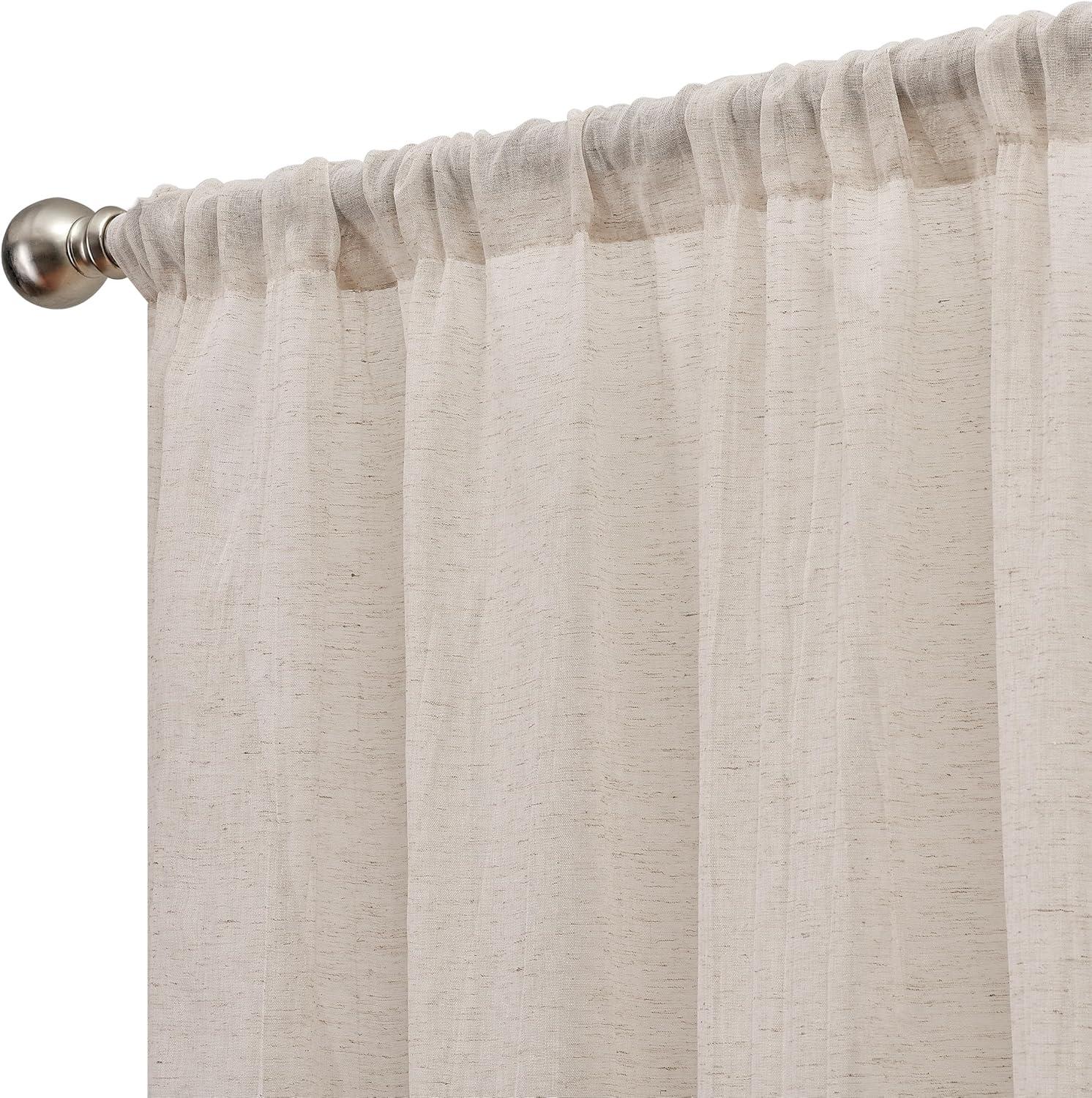 Solid Semi-Sheer Curtain Panels (Set of 2)