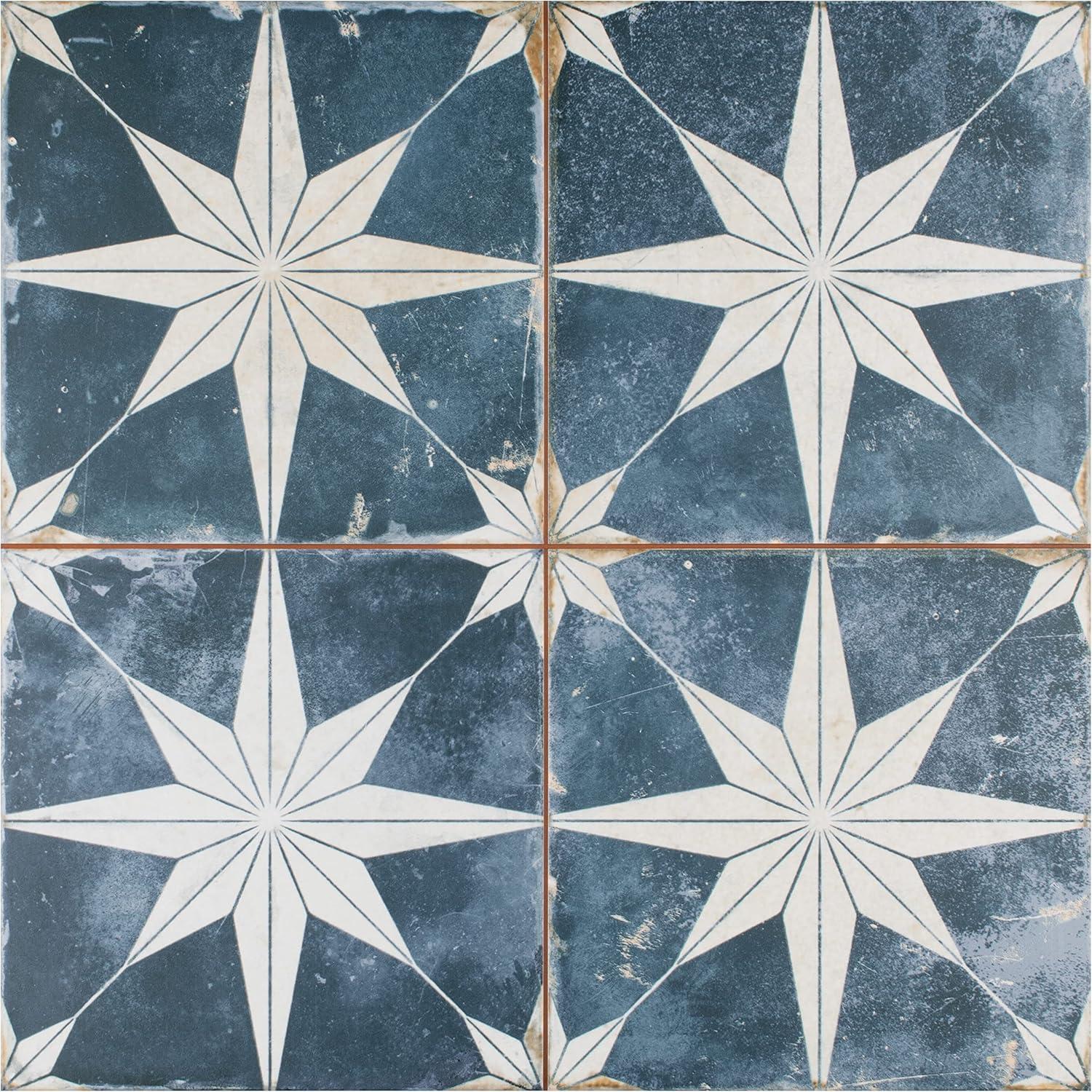 Kings Star Sky Blue and White Ceramic Floor and Wall Tile