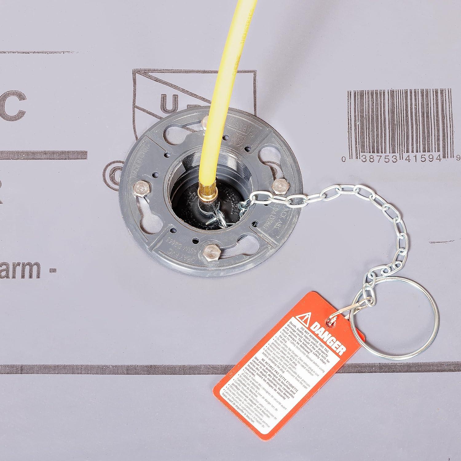Black Rubber Inflatable Test Ball Plug with Zinc-Plated Chain