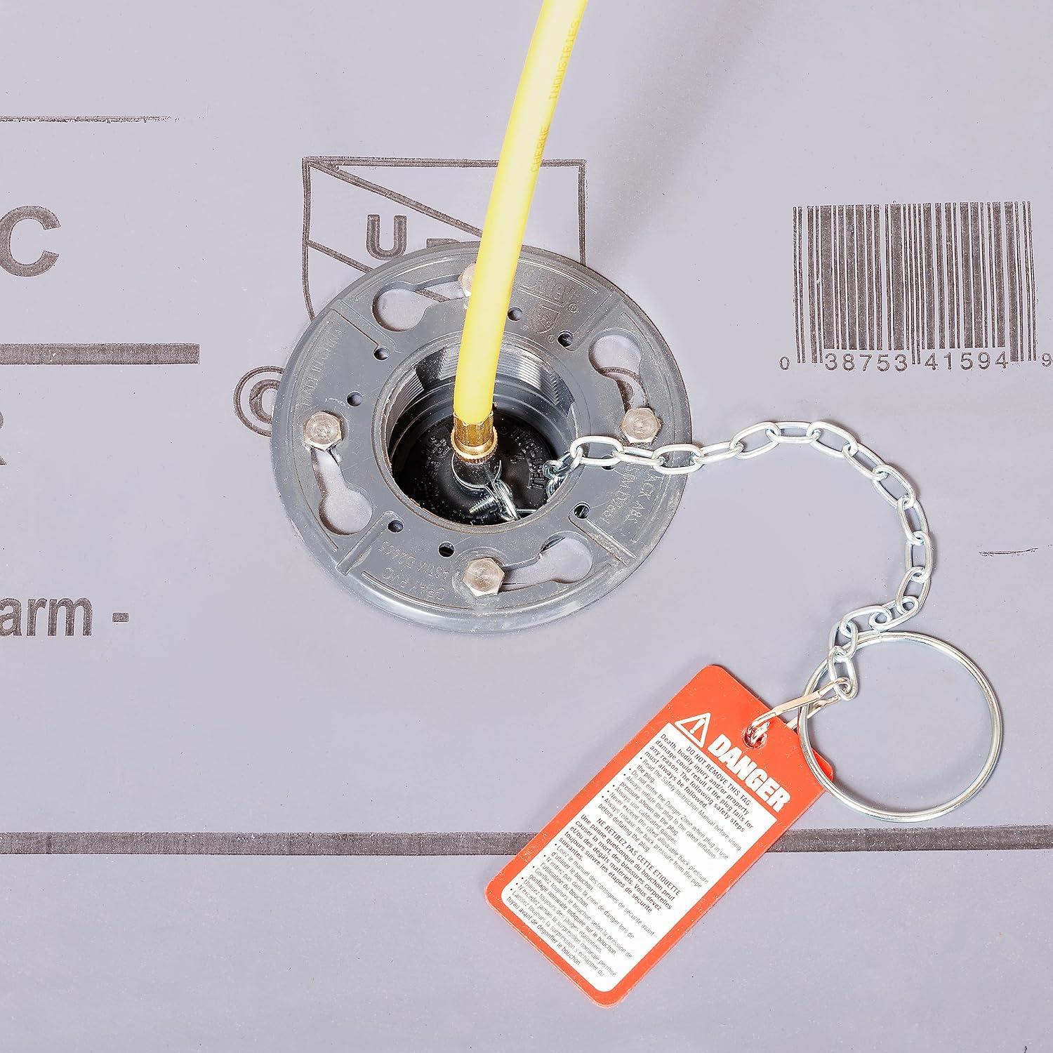 Black Rubber Inflatable Test Ball Plug with Zinc-Plated Chain