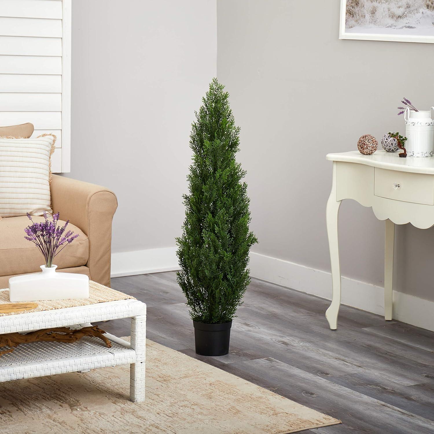 Nearly Natural 4-ft Cedar Tree Artificial Tree (Indoor/Outdoor)