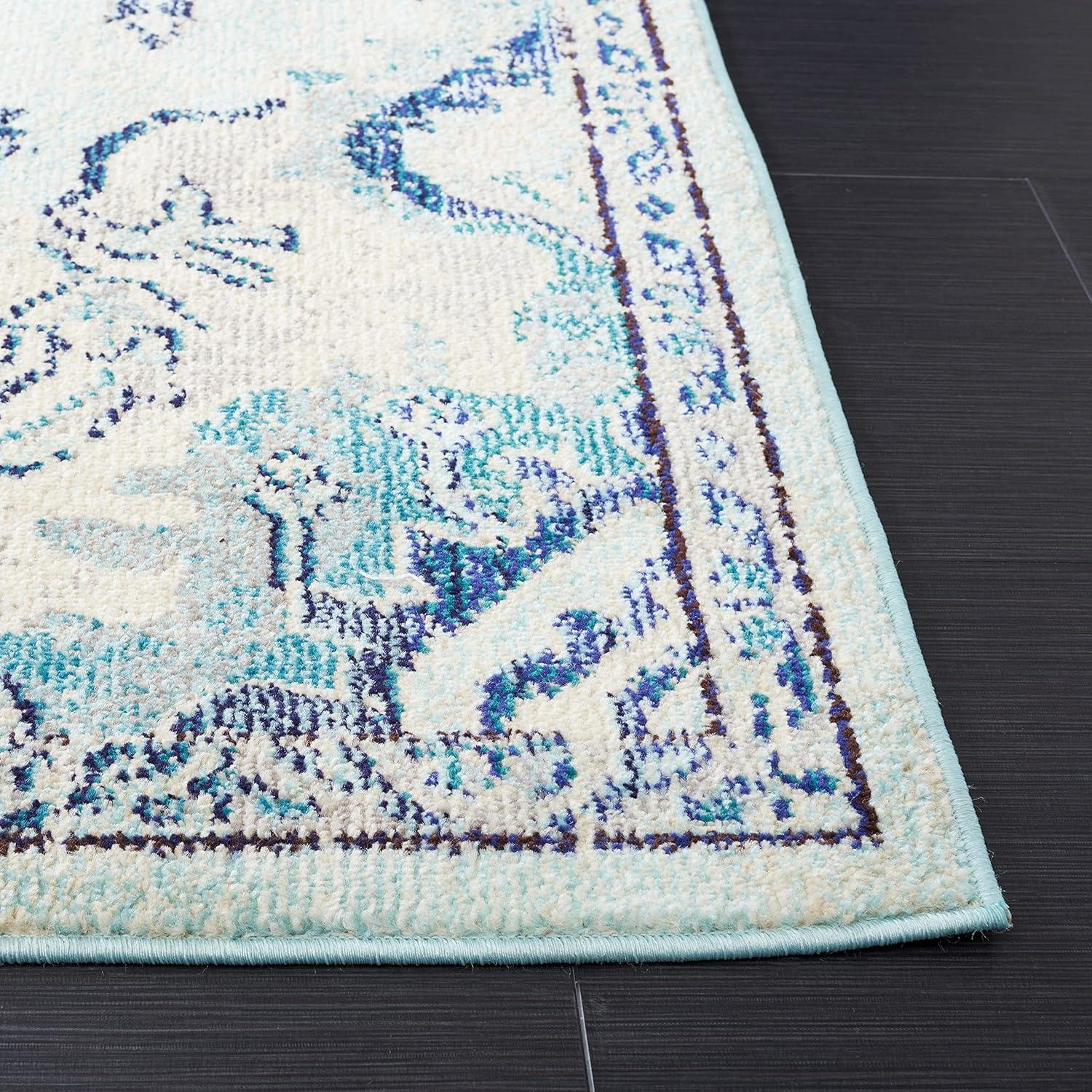 Madison MAD484 Power Loomed Indoor Area Rug - Teal/Beige - 6'x9' - Safavieh