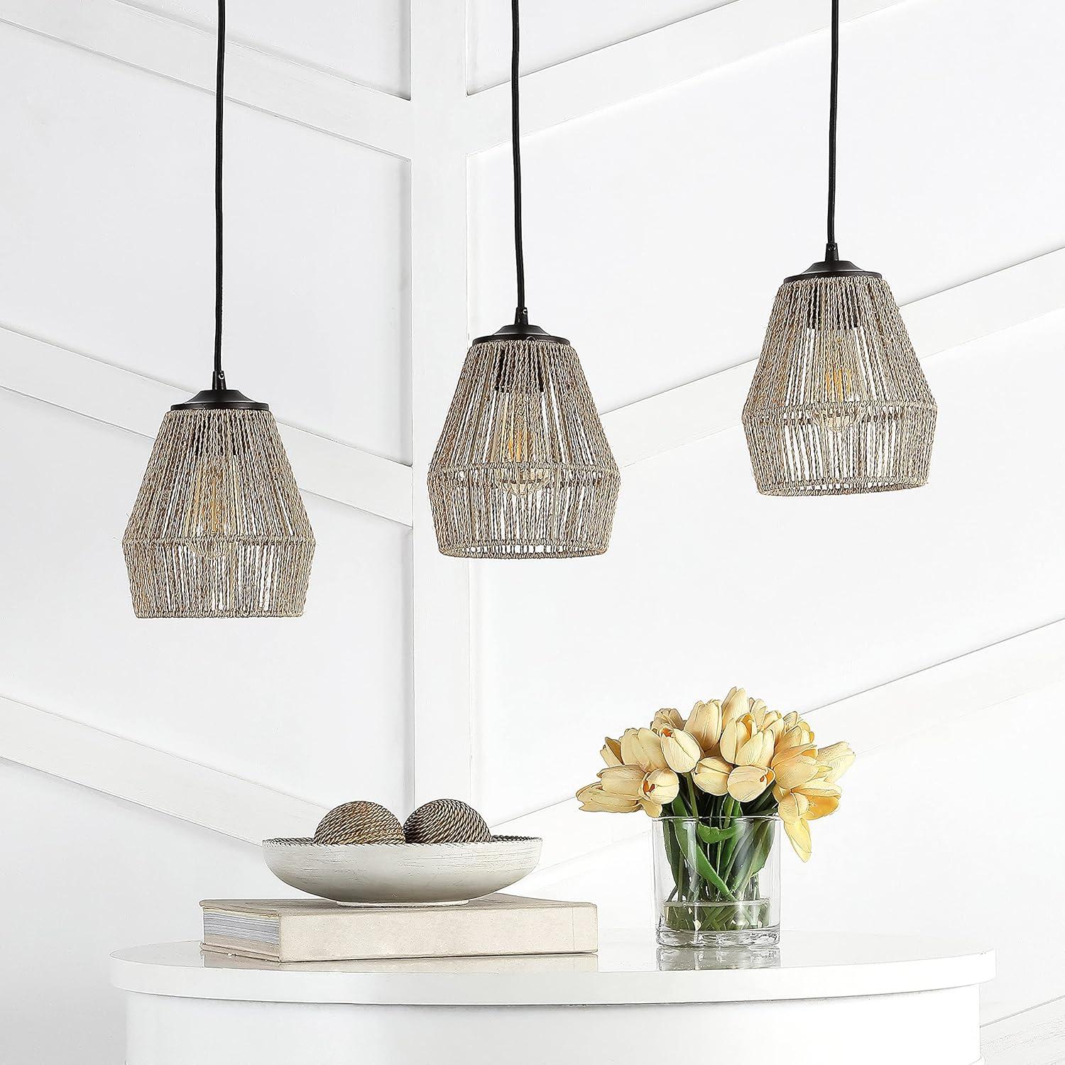 Jonathan Y Ibiza Island Seagrassmetal Bohemian Coastal Led Pendant