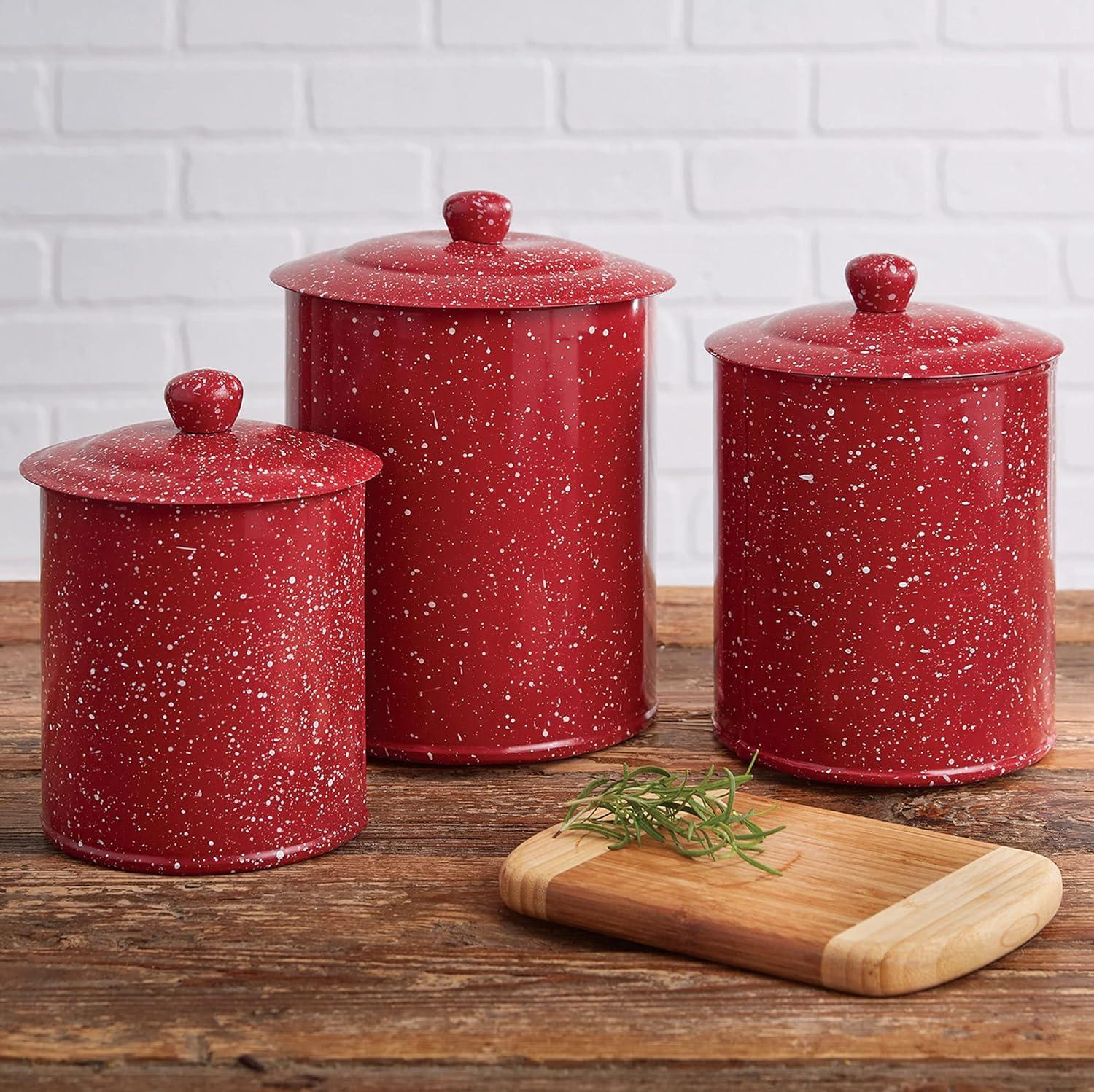 Park Designs Granite Enamelware Canisters Set Red