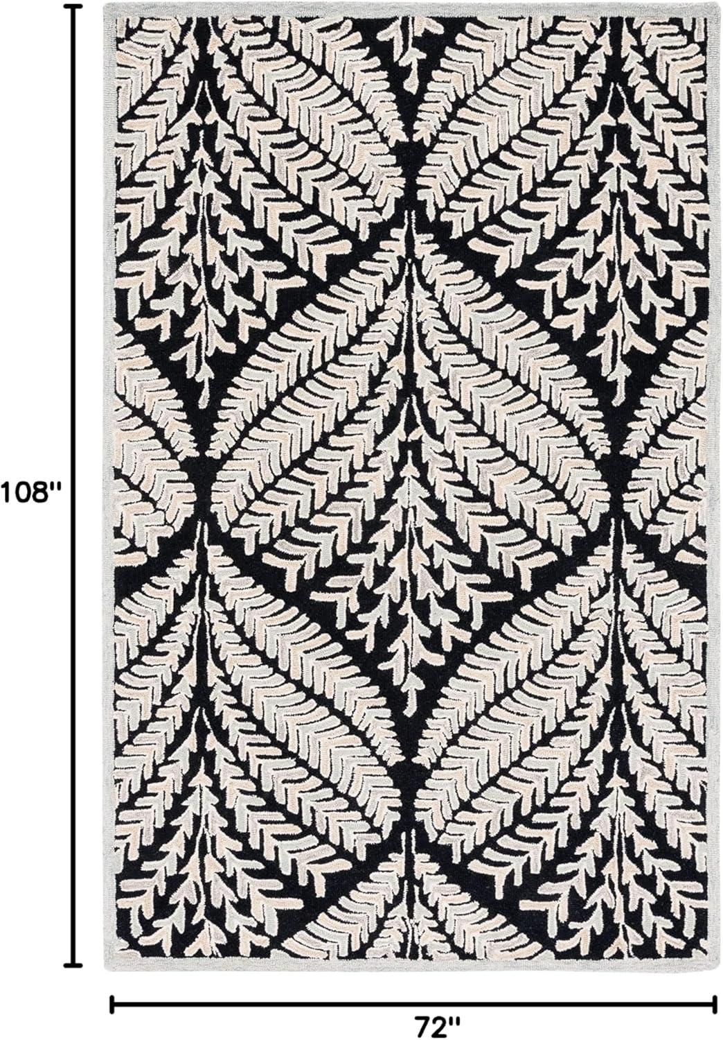 Capri CPR208 Tufted Indoor Area Rug - Black/Ivory - 6'x9' - Safavieh
