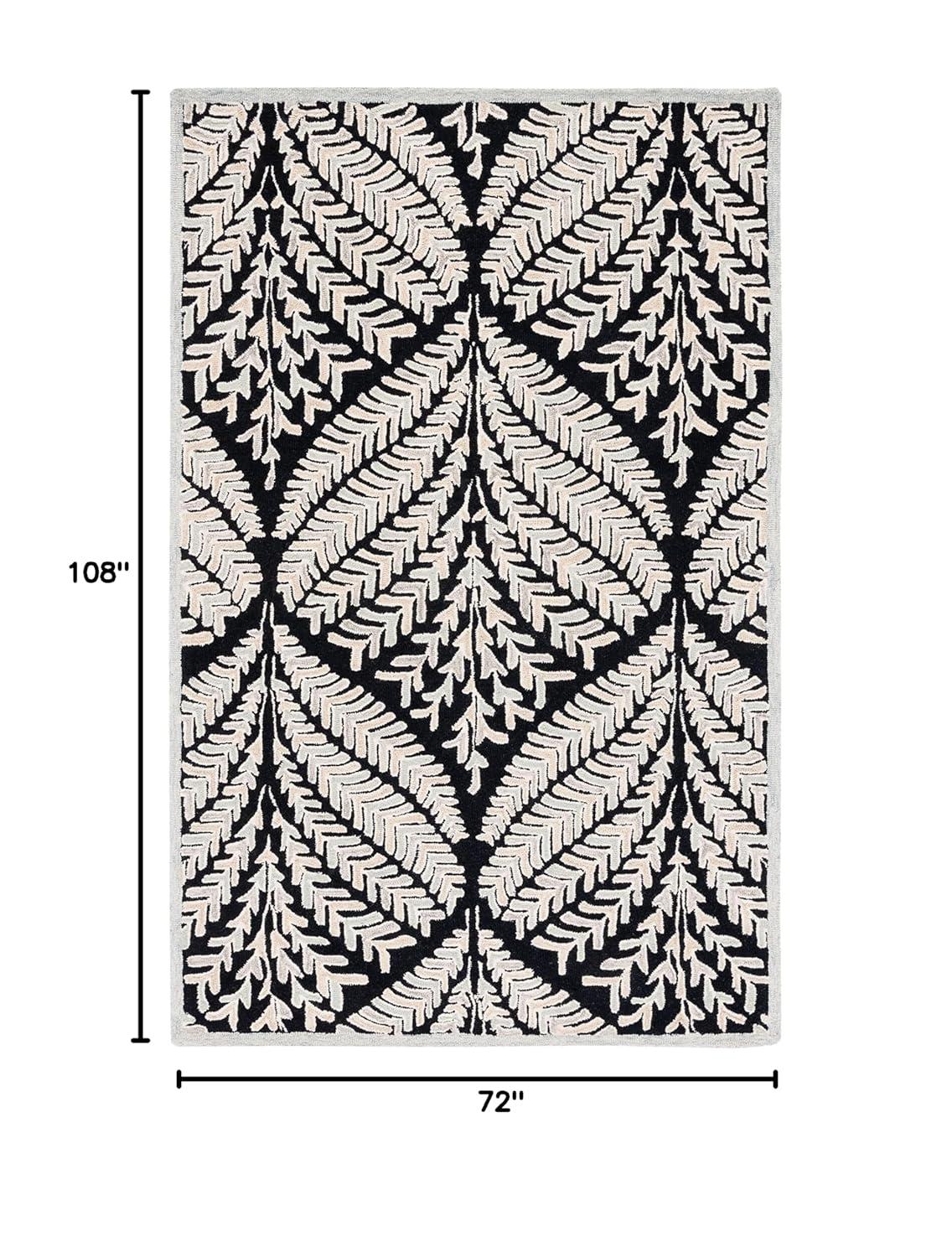 Capri CPR208 Tufted Indoor Area Rug - Black/Ivory - 6'x9' - Safavieh