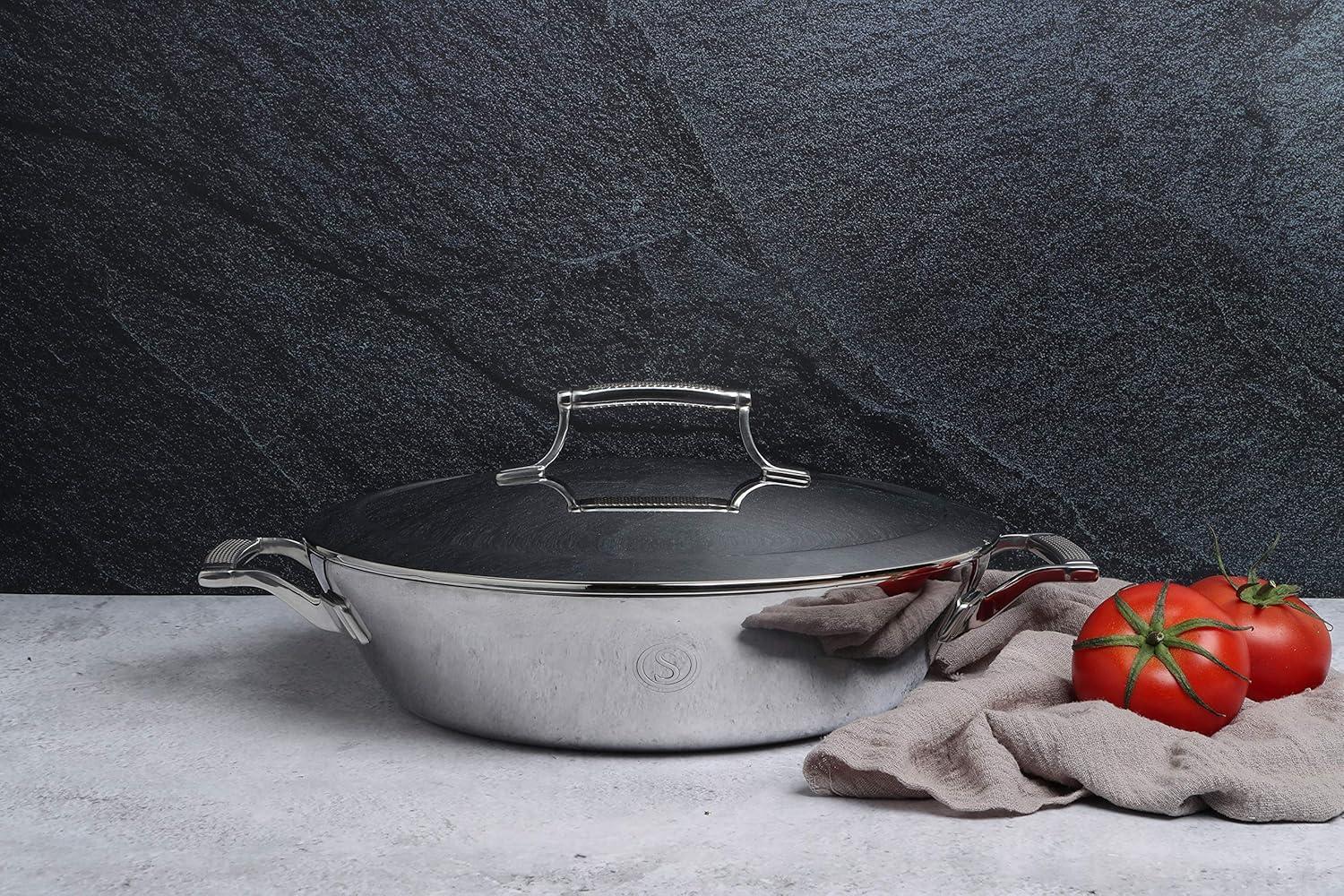 Saveur Selects 5 Quarts Stainless Steel Saute Pan with Lid
