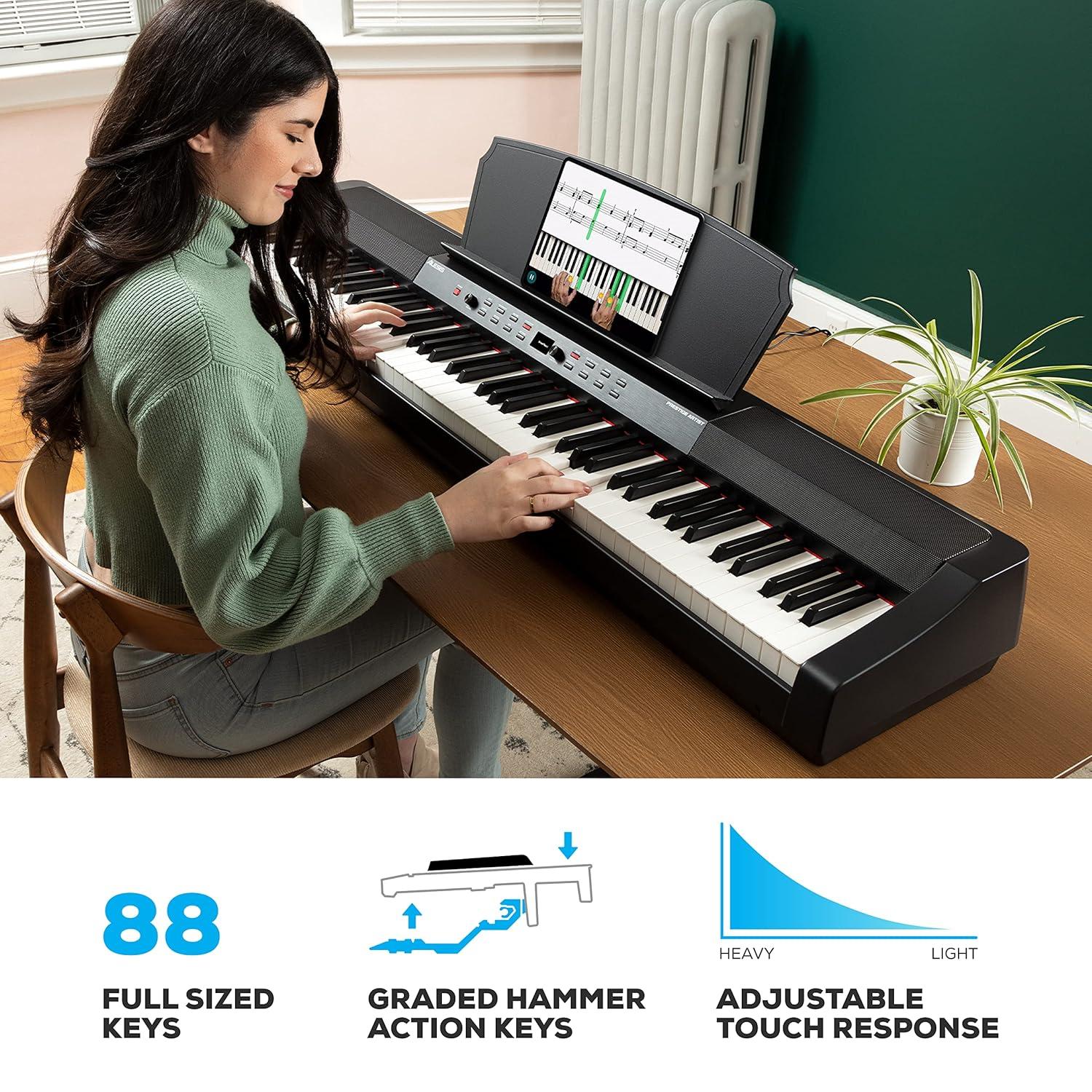 Alesis Prestige Artist 88-Key Digital Piano With Graded Hammer-Action Keys