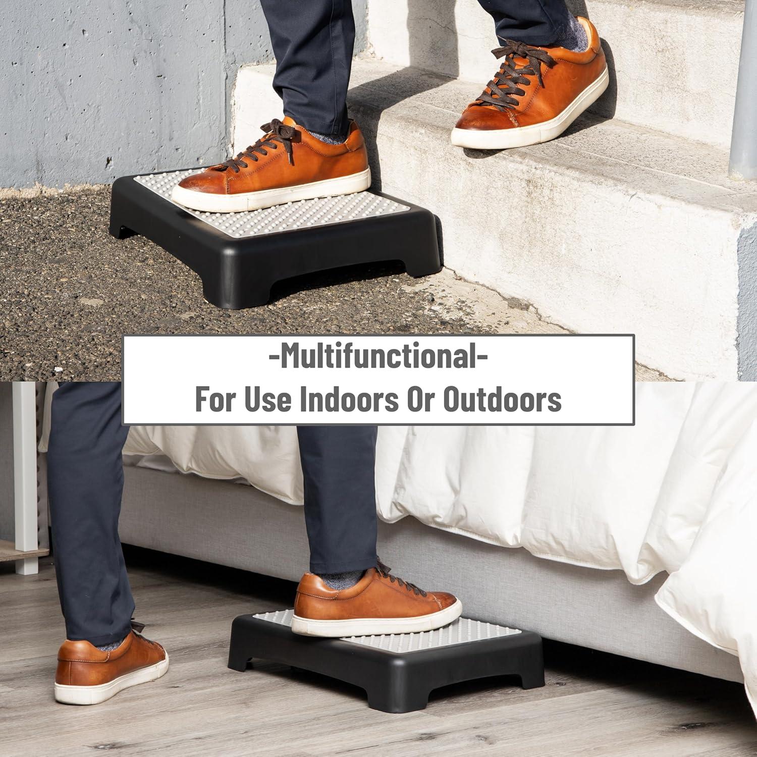 Mind Reader Mind Reader Platform Booster Step, Step Stool for Seniors, Indoor Outdoor, Riser, 15.75"L x 19.5"W x 3.75"H