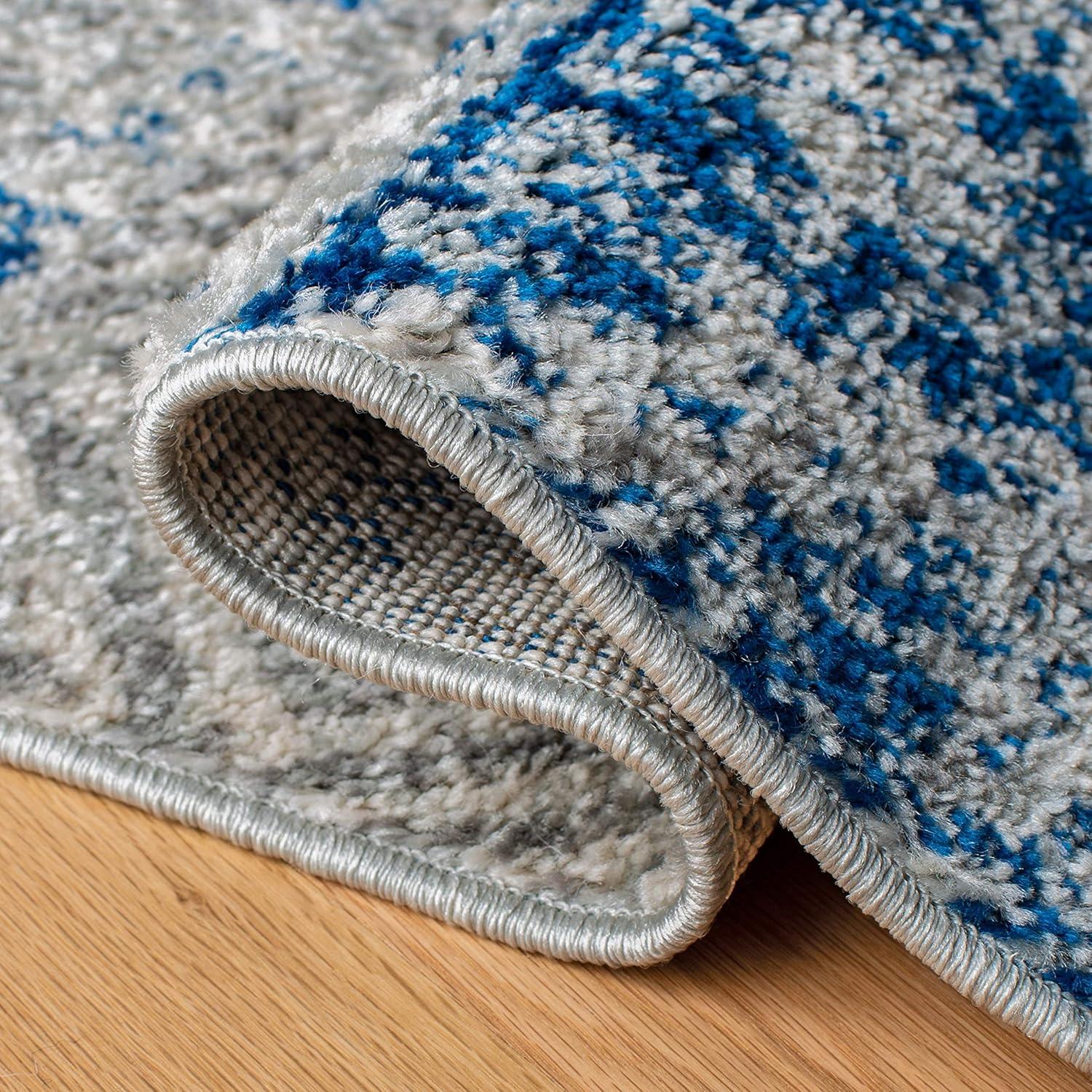 Madison MAD797 Power Loomed Area Rug - Silver/Navy - 8'x10' - Safavieh.
